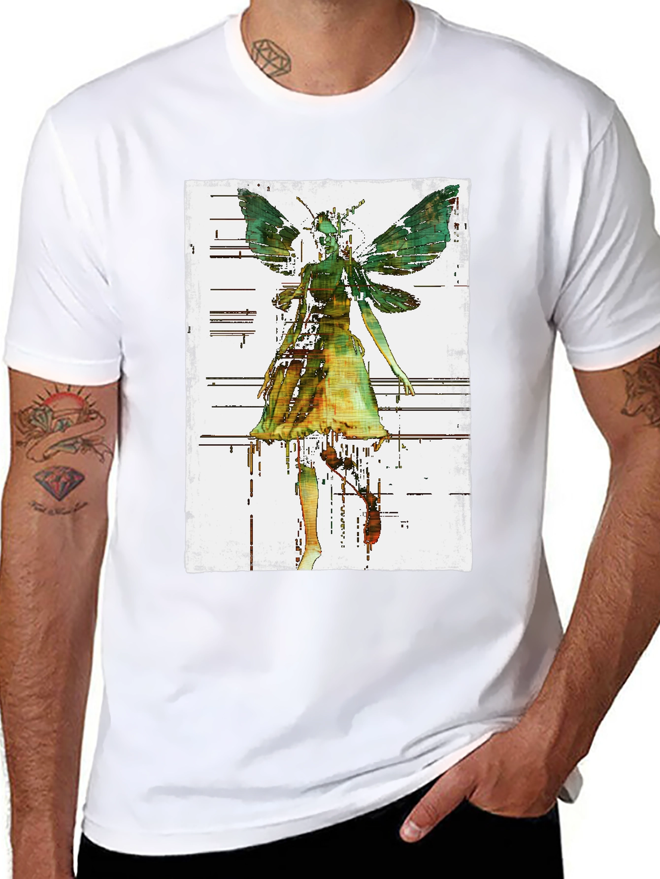 Fairy Graphic Print T-Shirt - Black