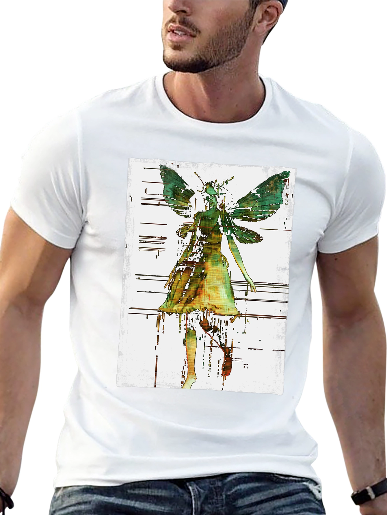 Fairy Graphic Print T-Shirt - Black