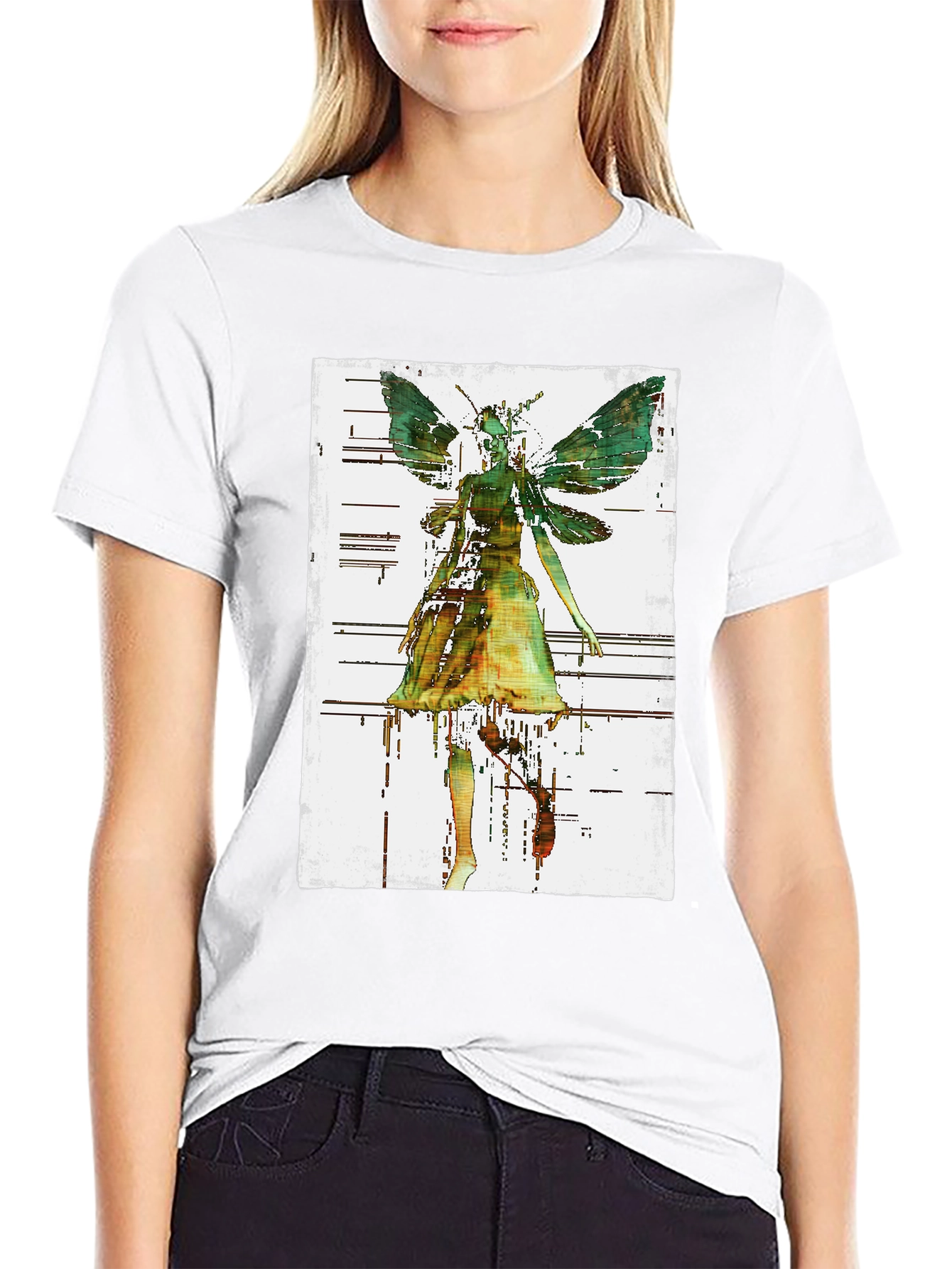 Fairy Graphic Print T-Shirt - Black