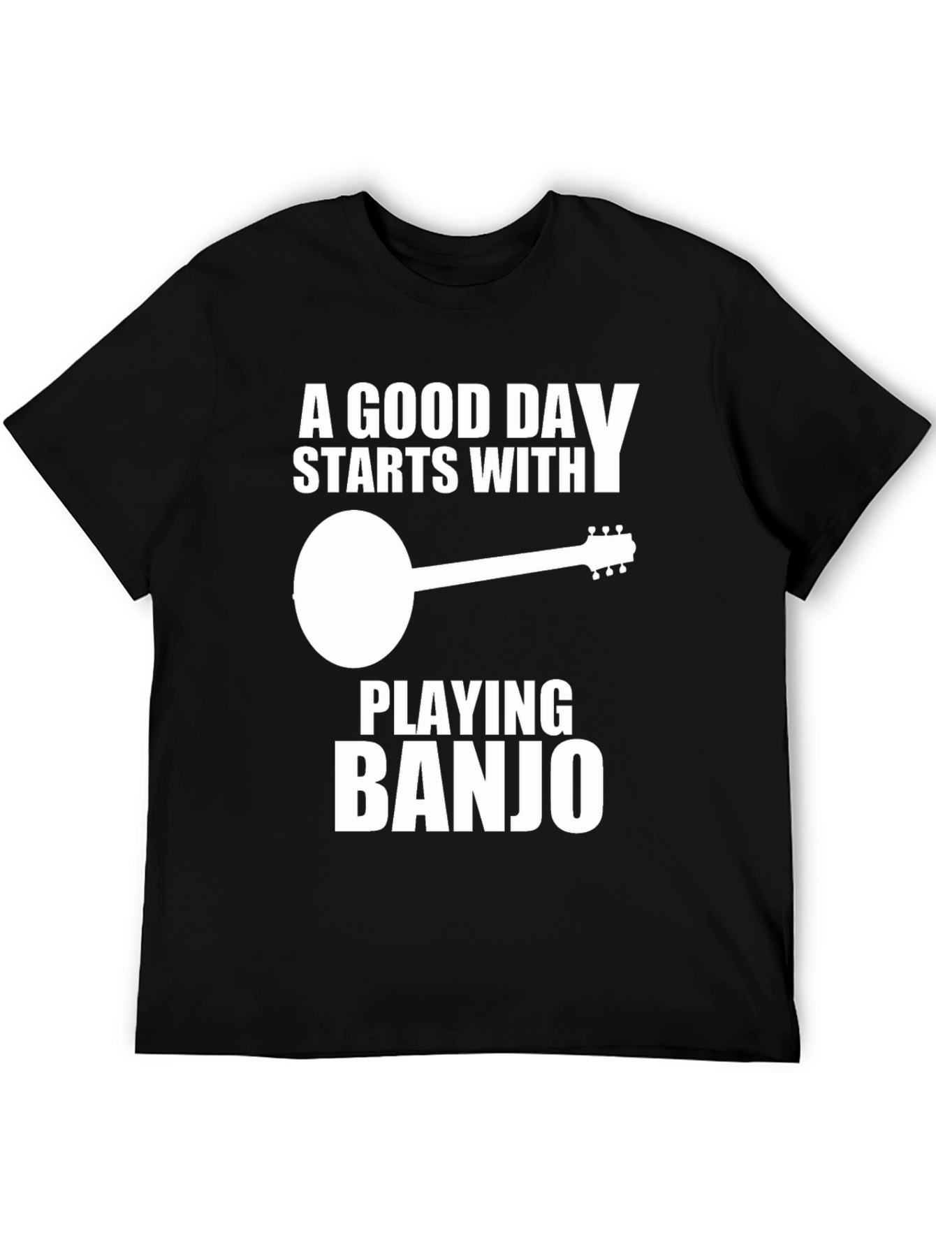 A Good Day Starts With Playing Banjo Black T-Shirt