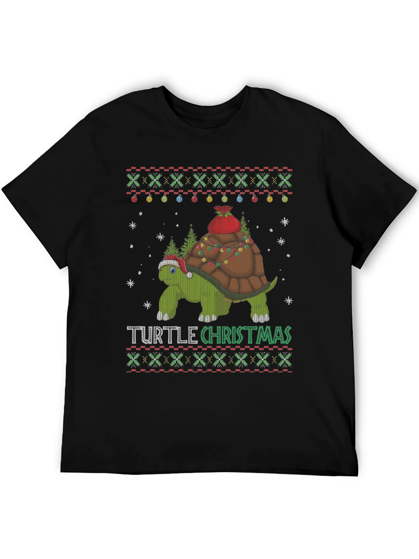 Turtle Christmas Holiday Novelty T-Shirt