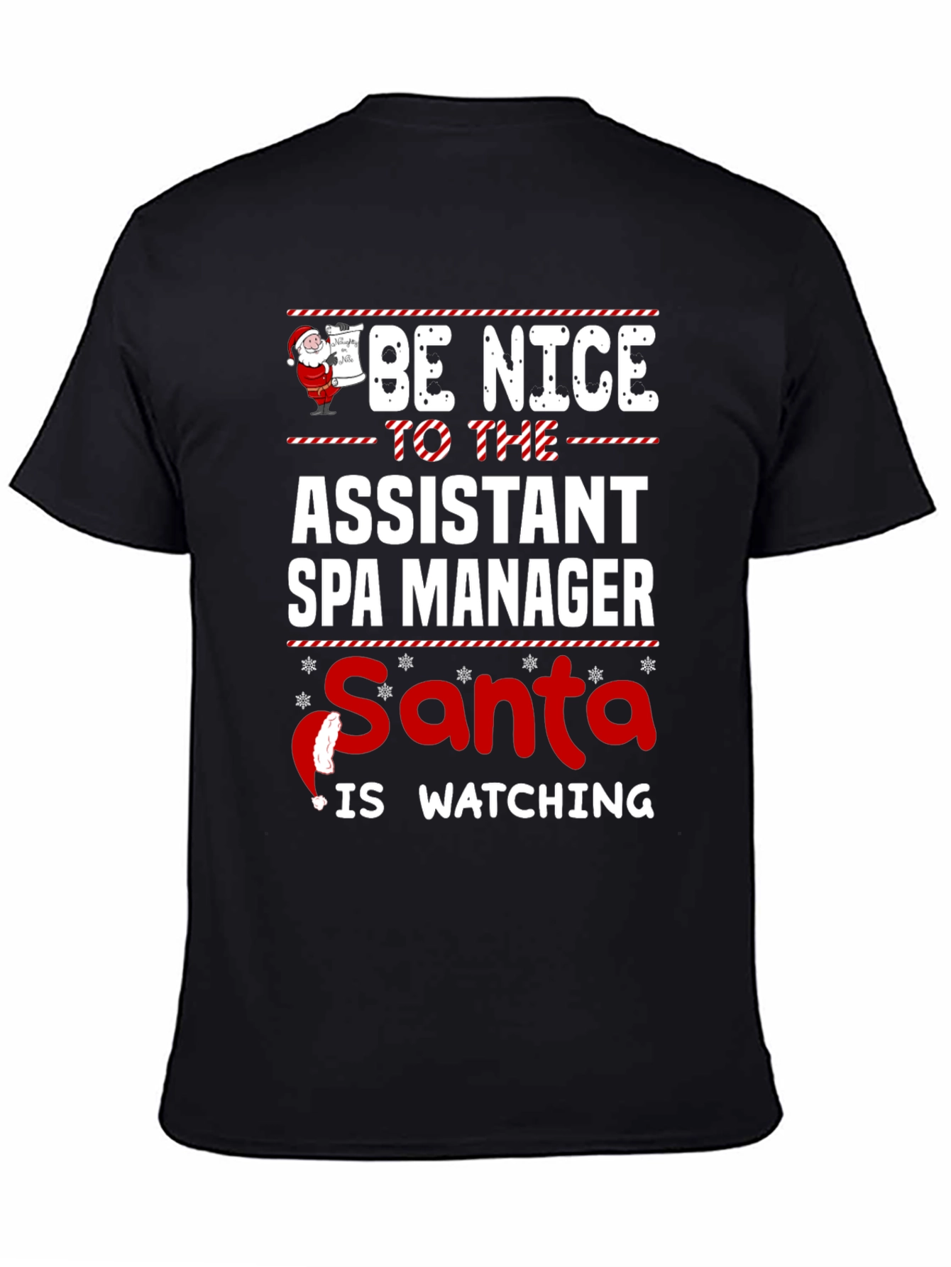 Assistant Spa Manager Santa Watching T-Shirt