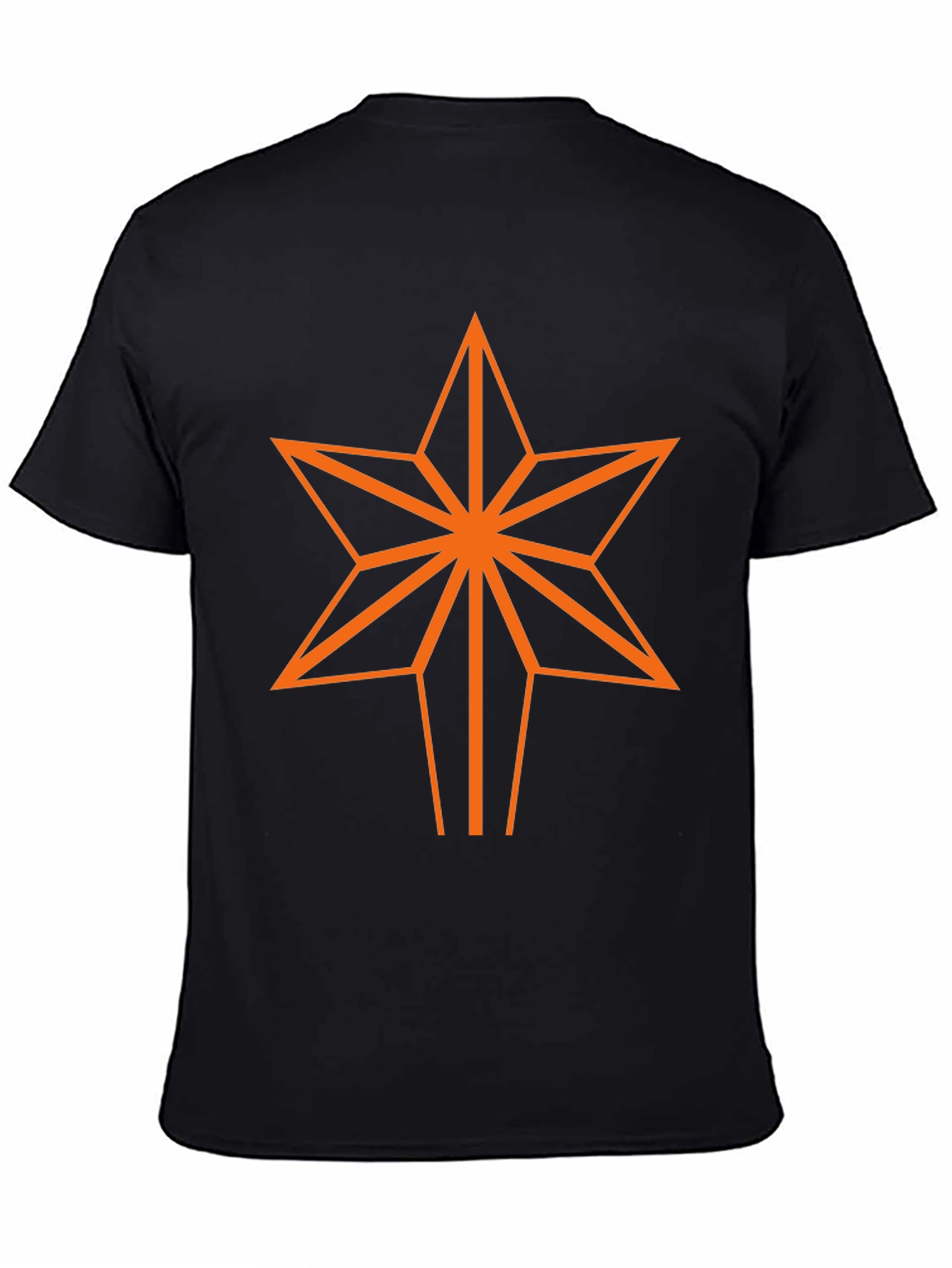 Geometric Star Graphic Tee - Black