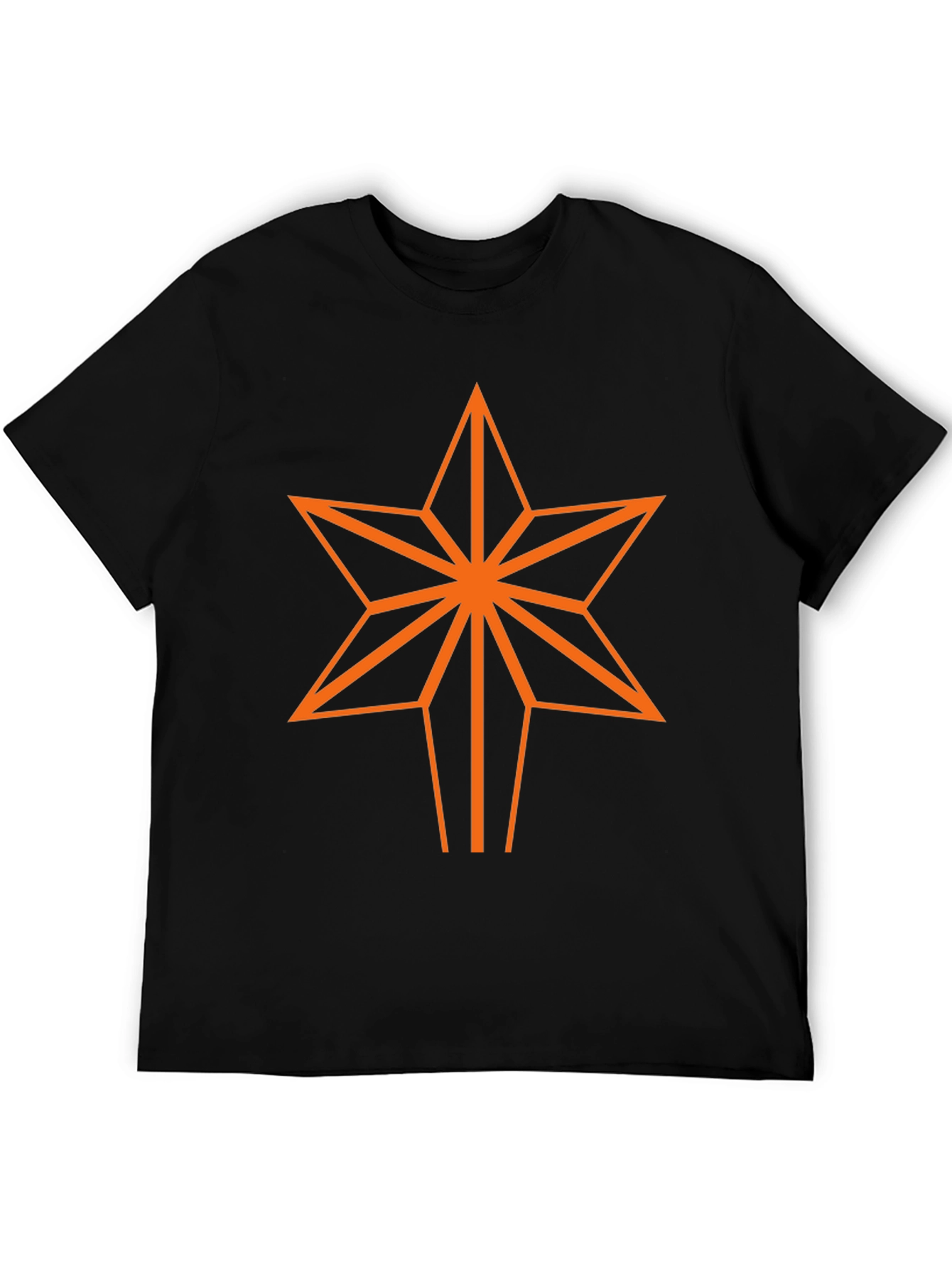 Geometric Star Graphic Tee - Black