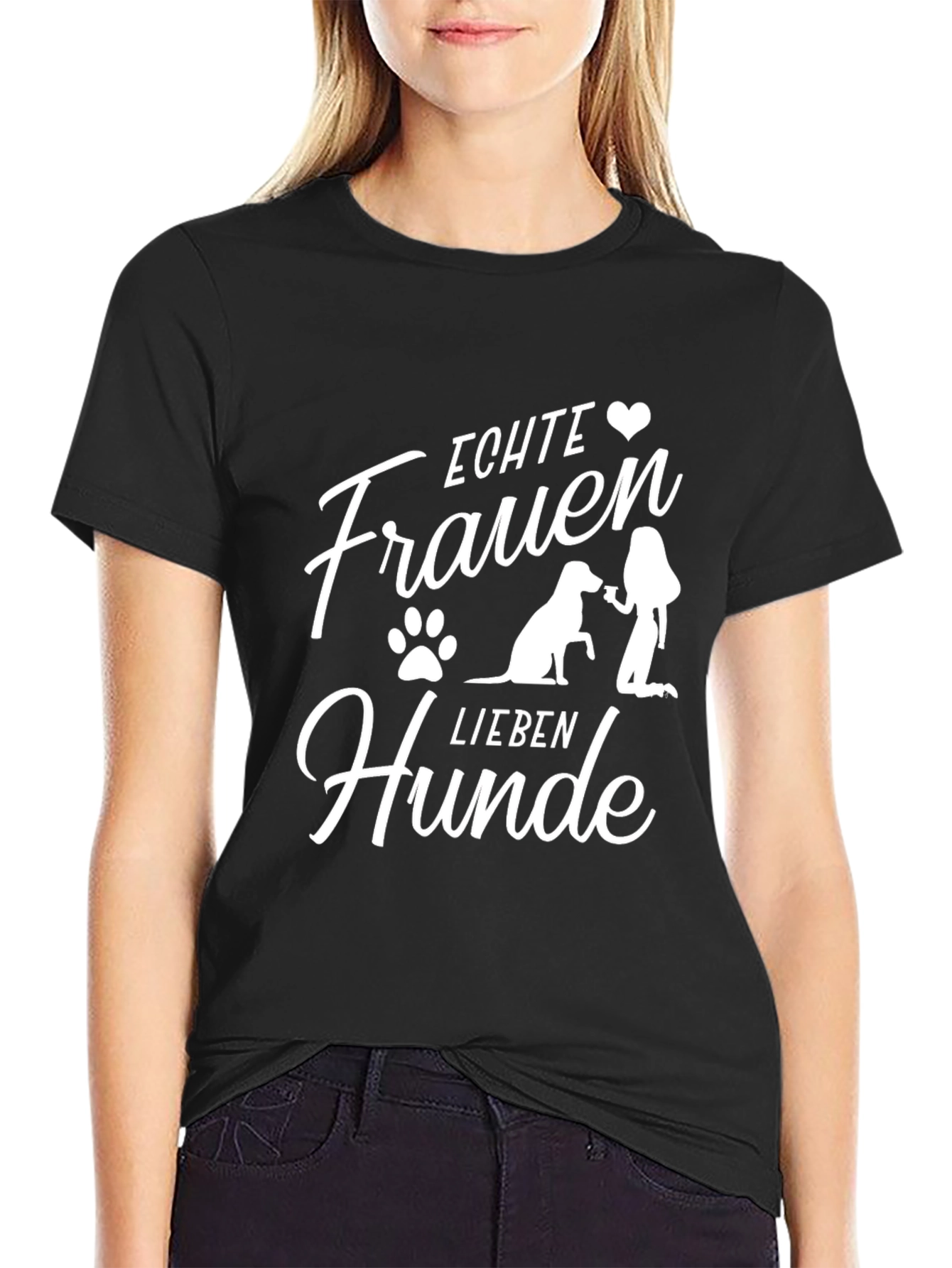 Echte Frauen Lieben Hunde T-Shirt - Dog Lover Tee