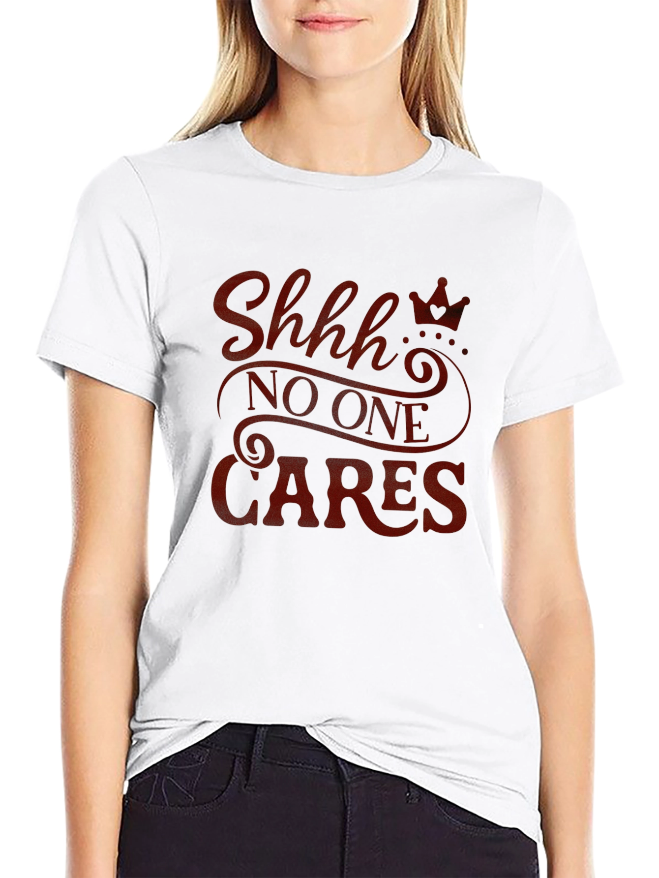 Shhh No One Cares Graphic Tee