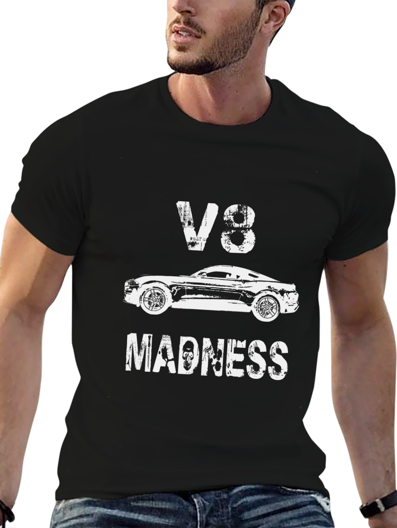 V8 Madness Graphic Tee - Car Enthusiast T-Shirt