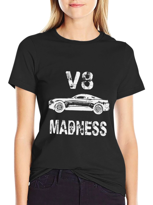 V8 Madness Graphic Tee - Car Enthusiast T-Shirt