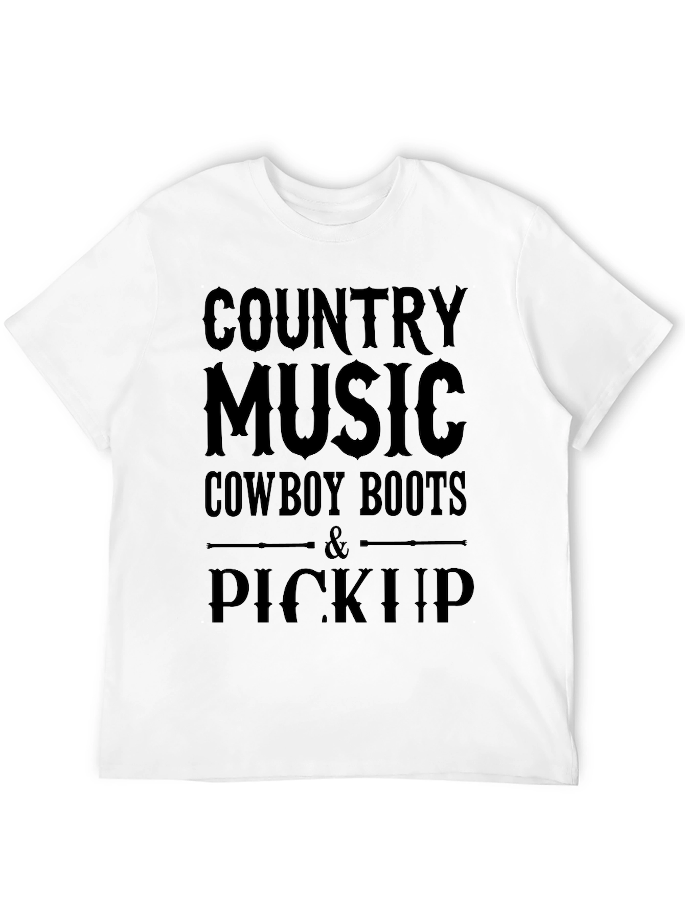 Country Music Cowboy Boots Pickup Black T-Shirt