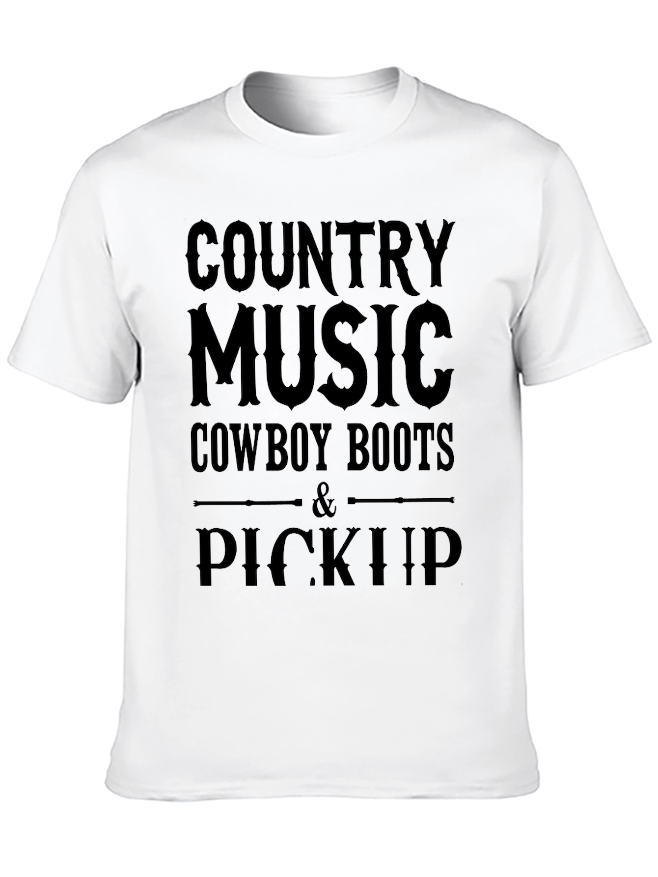 Country Music Cowboy Boots Pickup Black T-Shirt