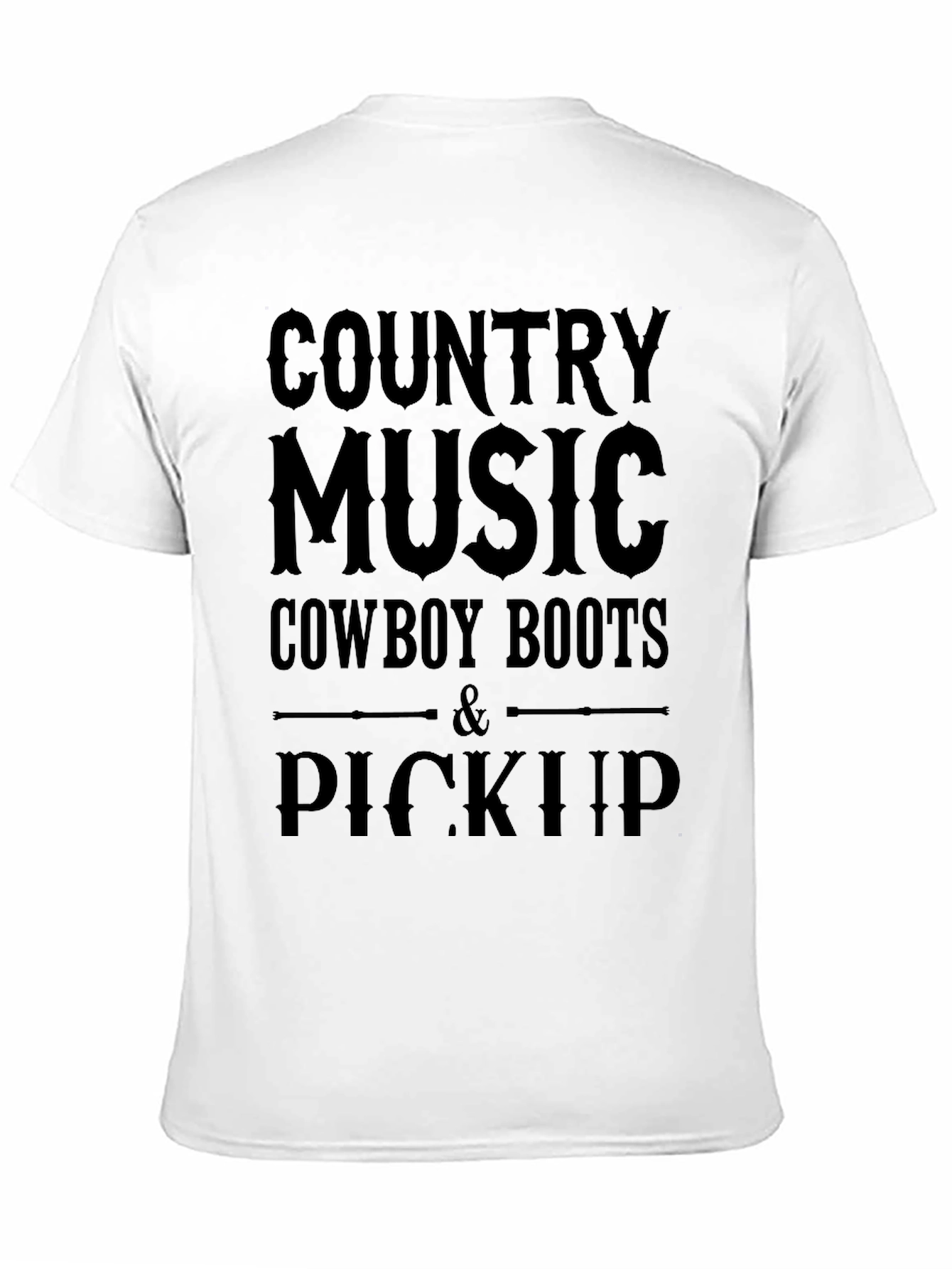 Country Music Cowboy Boots Pickup Black T-Shirt