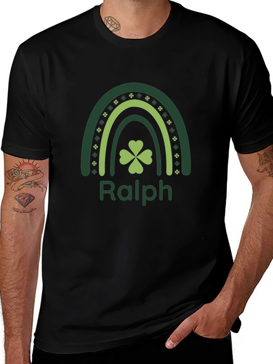 Personalized Ralph St. Patricks Day Rainbow Shamrock T-Shirt