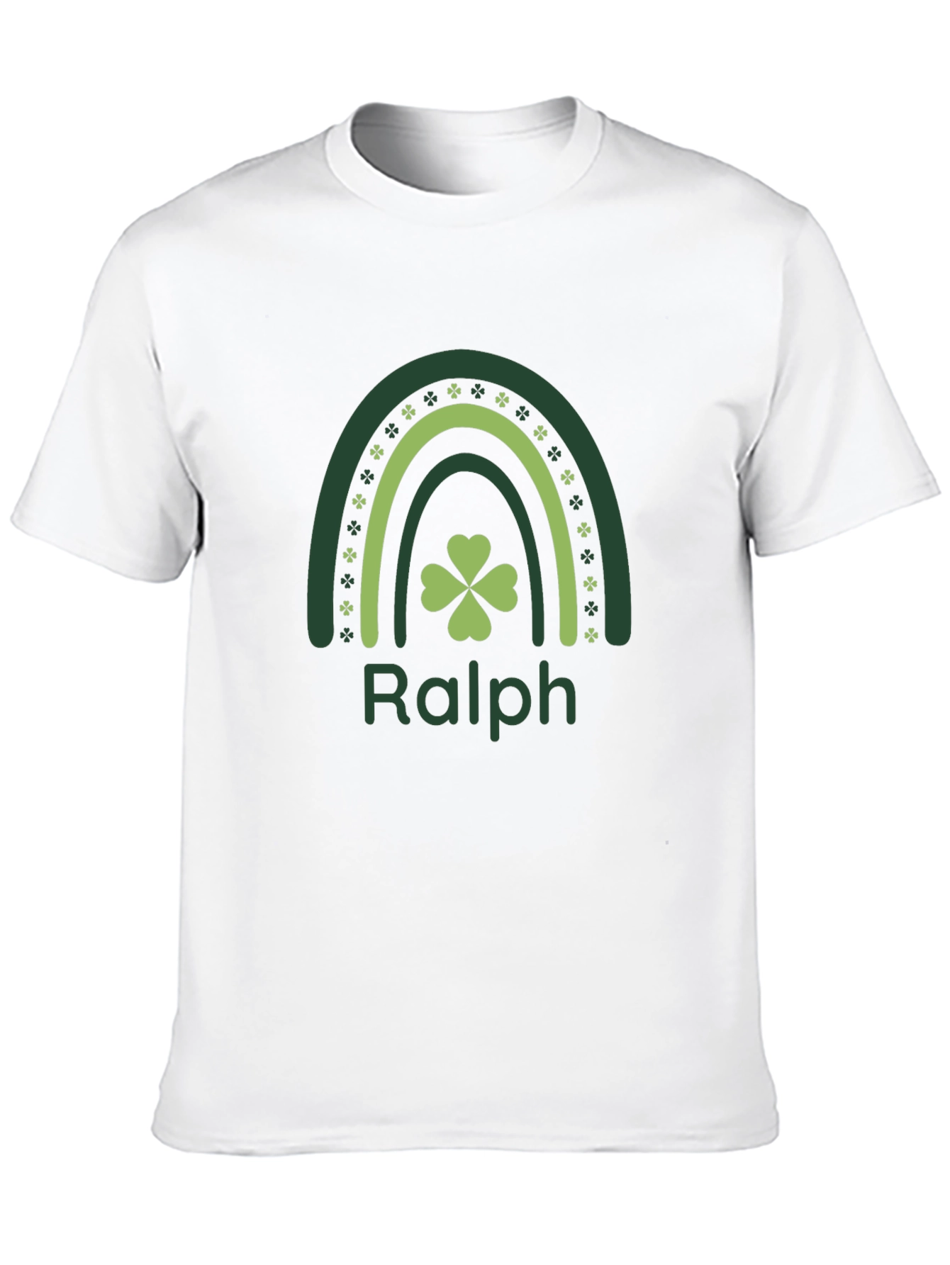 Personalized Ralph St. Patricks Day Rainbow Shamrock T-Shirt