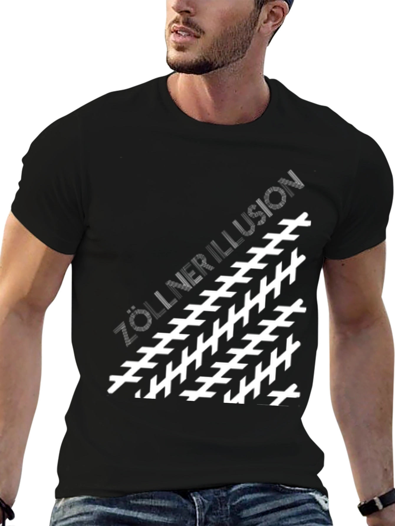 Zollner Illusion Black T-Shirt