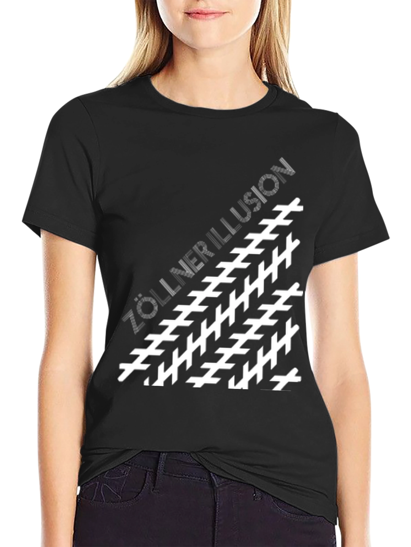 Zollner Illusion Black T-Shirt