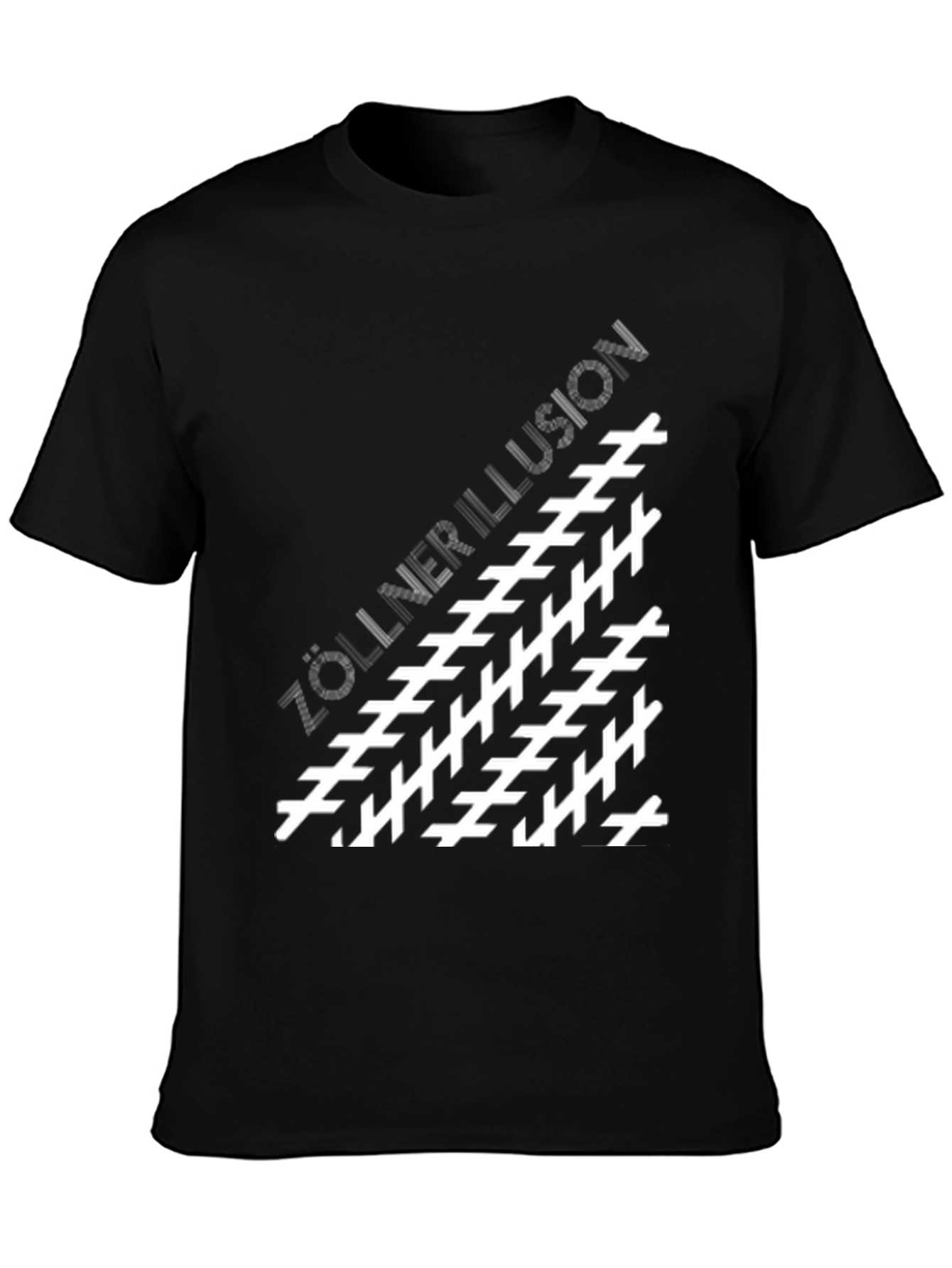 Zollner Illusion Black T-Shirt