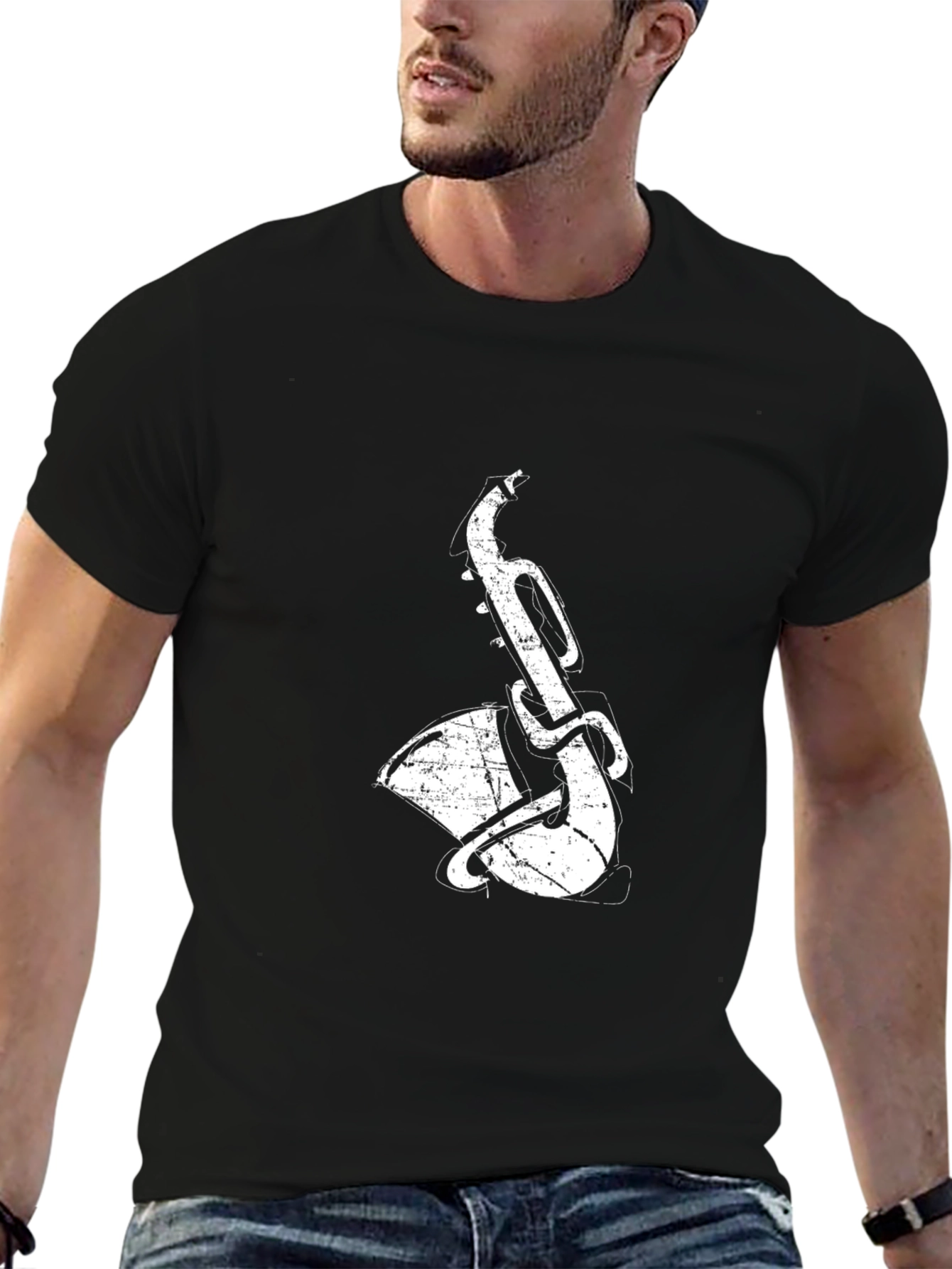 Saxophone Graphic Tee - Stylish Musician T-Shirt