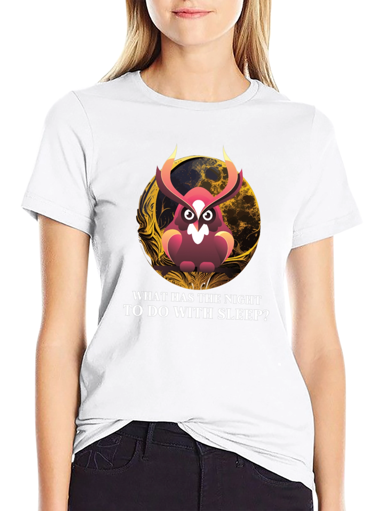 Owl & Moon Graphic T-Shirt: Night Wisdom