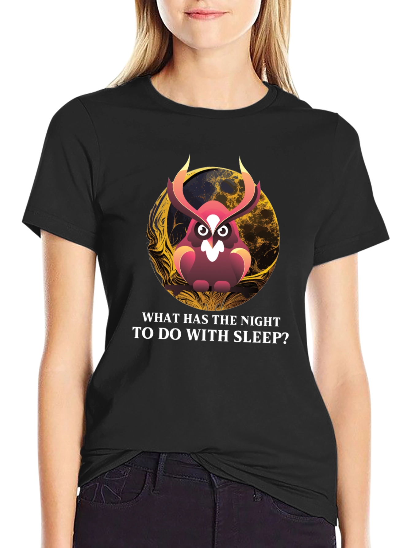 Owl & Moon Graphic T-Shirt: Night Wisdom