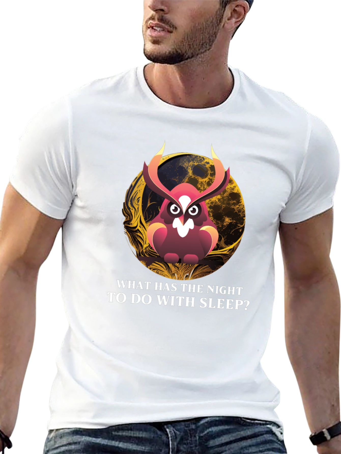 Owl & Moon Graphic T-Shirt: Night Wisdom