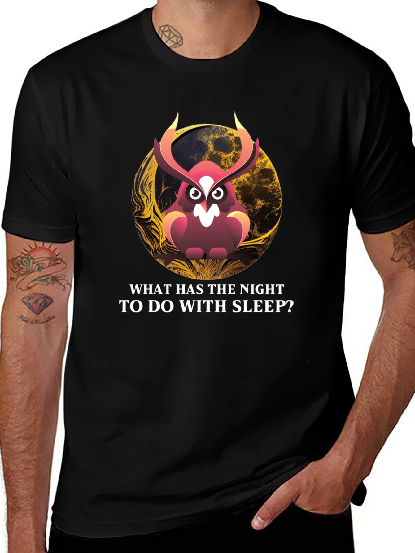Owl & Moon Graphic T-Shirt: Night Wisdom