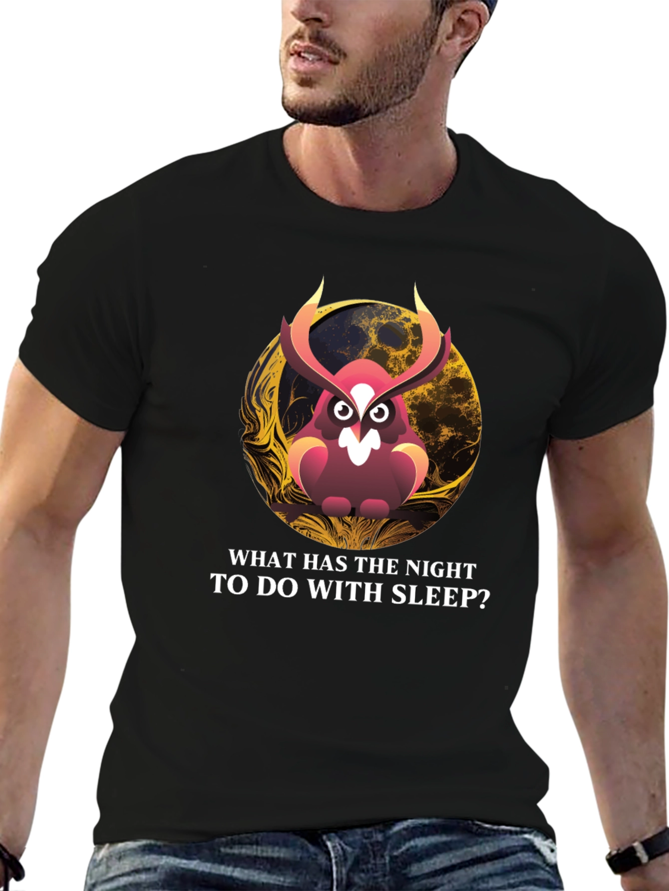 Owl & Moon Graphic T-Shirt: Night Wisdom
