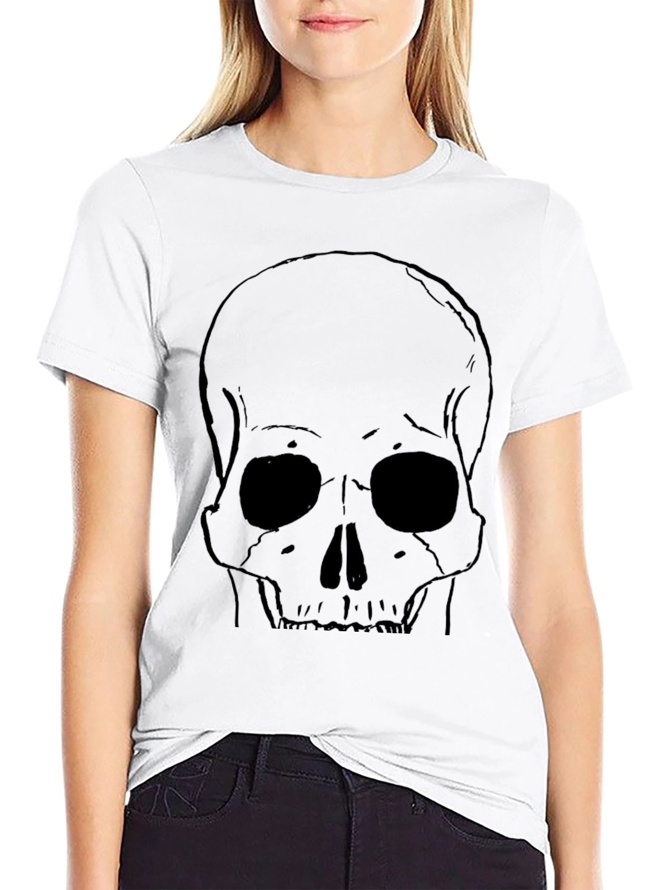 Black Skull Graphic Tee - Edgy Style