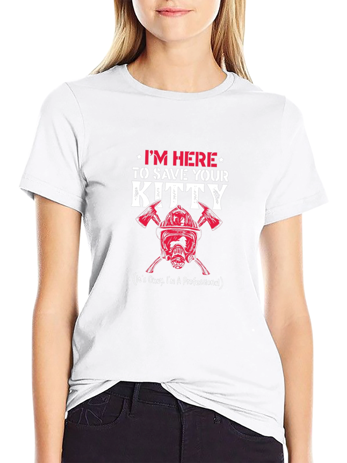 Firefighter Kitty Save T-Shirt - Heroic Graphic Tee