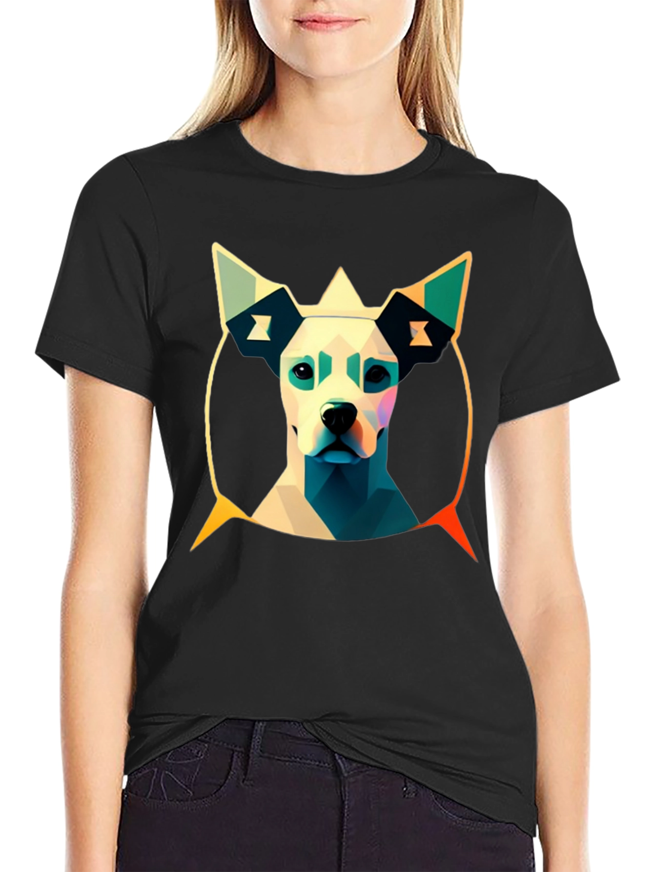 Abstract Dog Graphic Tee - Modern Art T-Shirt