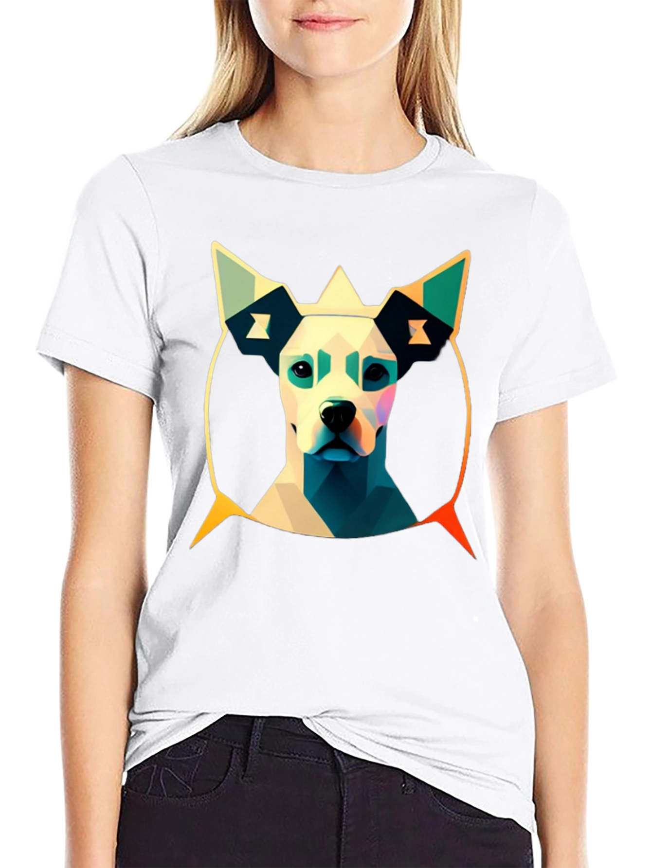Abstract Dog Graphic Tee - Modern Art T-Shirt