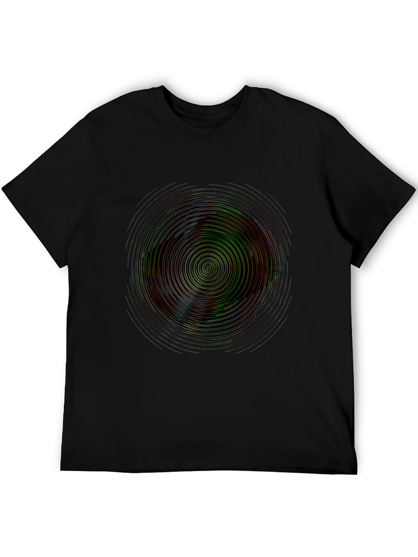 Vibrant Circle Graphic Tee - Mens Black T-Shirt