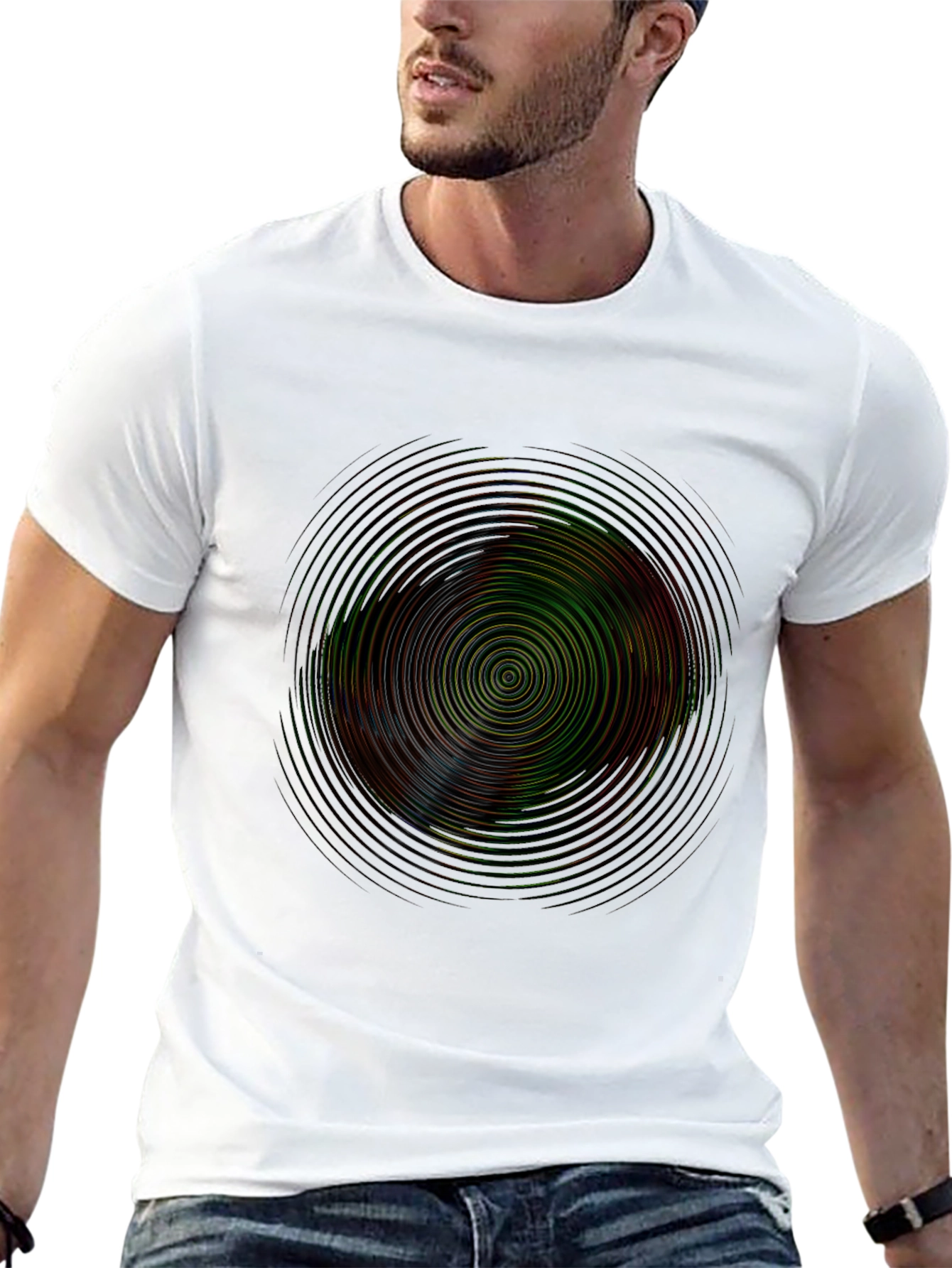 Vibrant Circle Graphic Tee - Mens Black T-Shirt