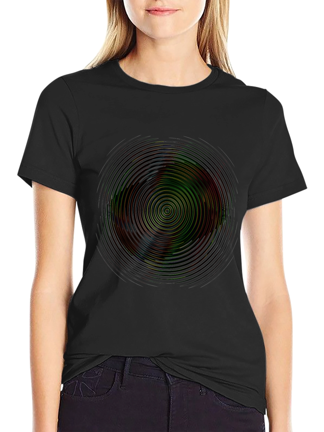 Vibrant Circle Graphic Tee - Mens Black T-Shirt