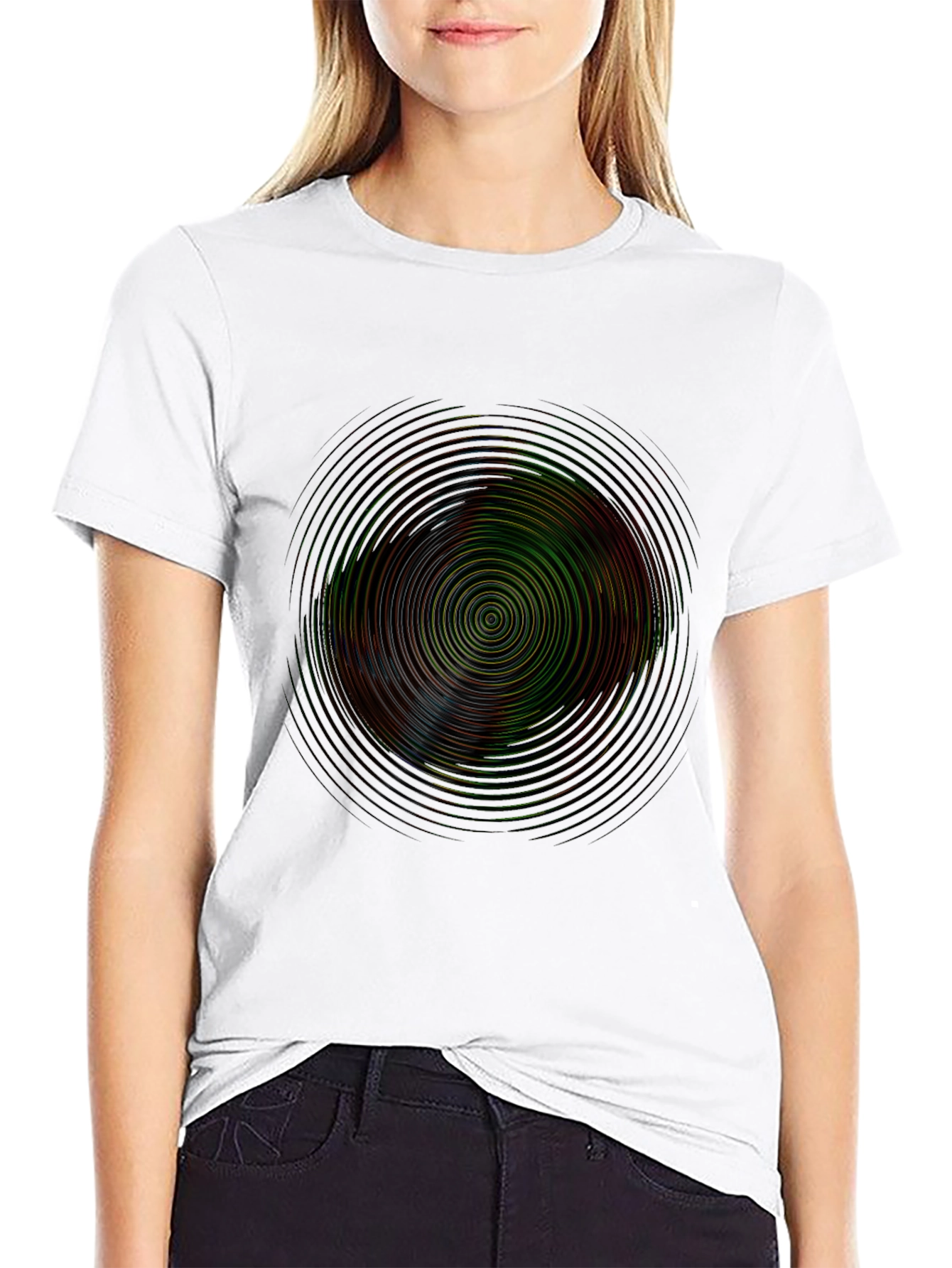 Vibrant Circle Graphic Tee - Mens Black T-Shirt