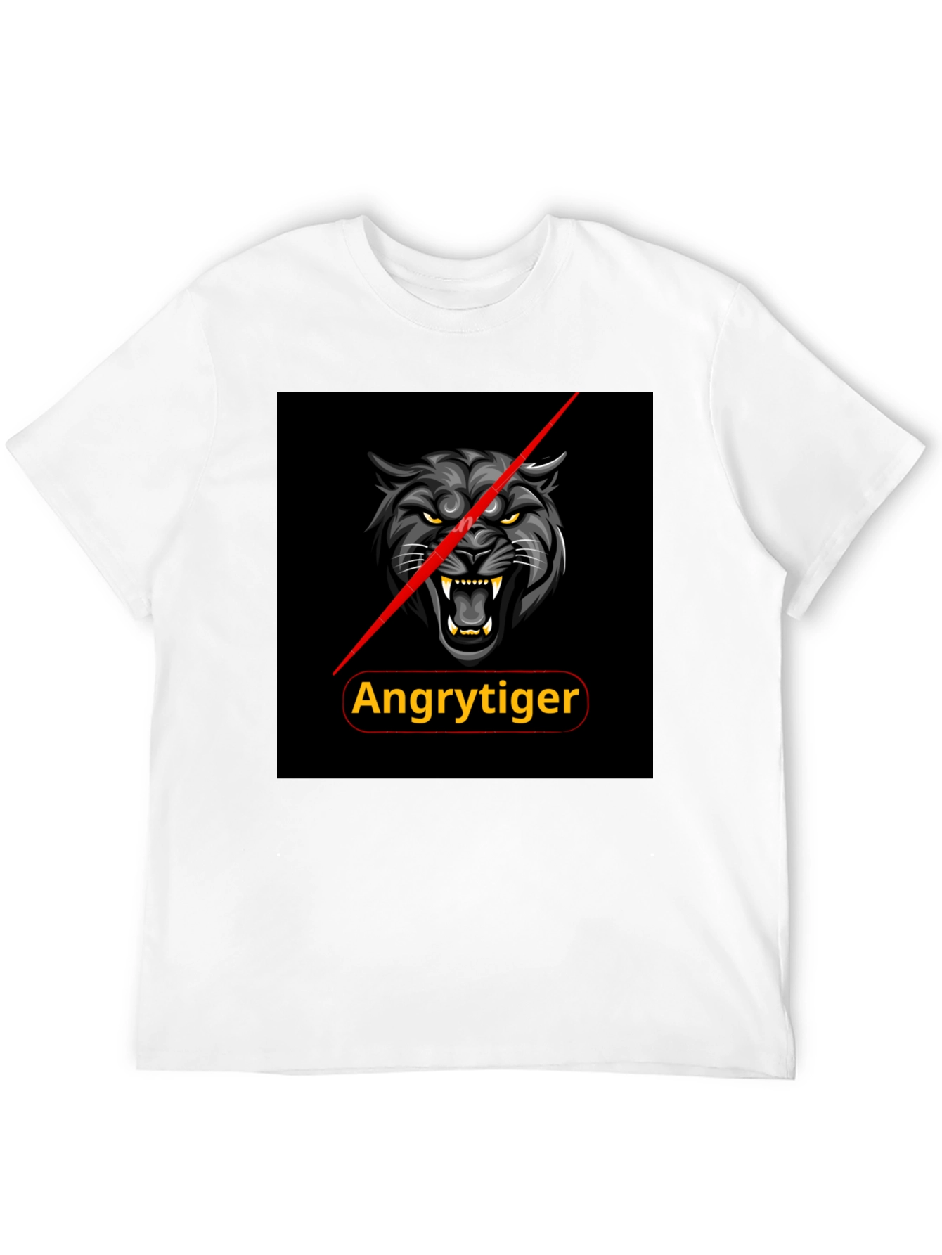 Angry Tiger Graphic Tee - Black Cotton T-Shirt