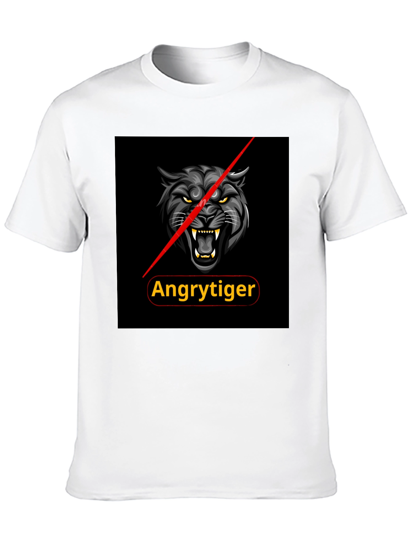 Angry Tiger Graphic Tee - Black Cotton T-Shirt