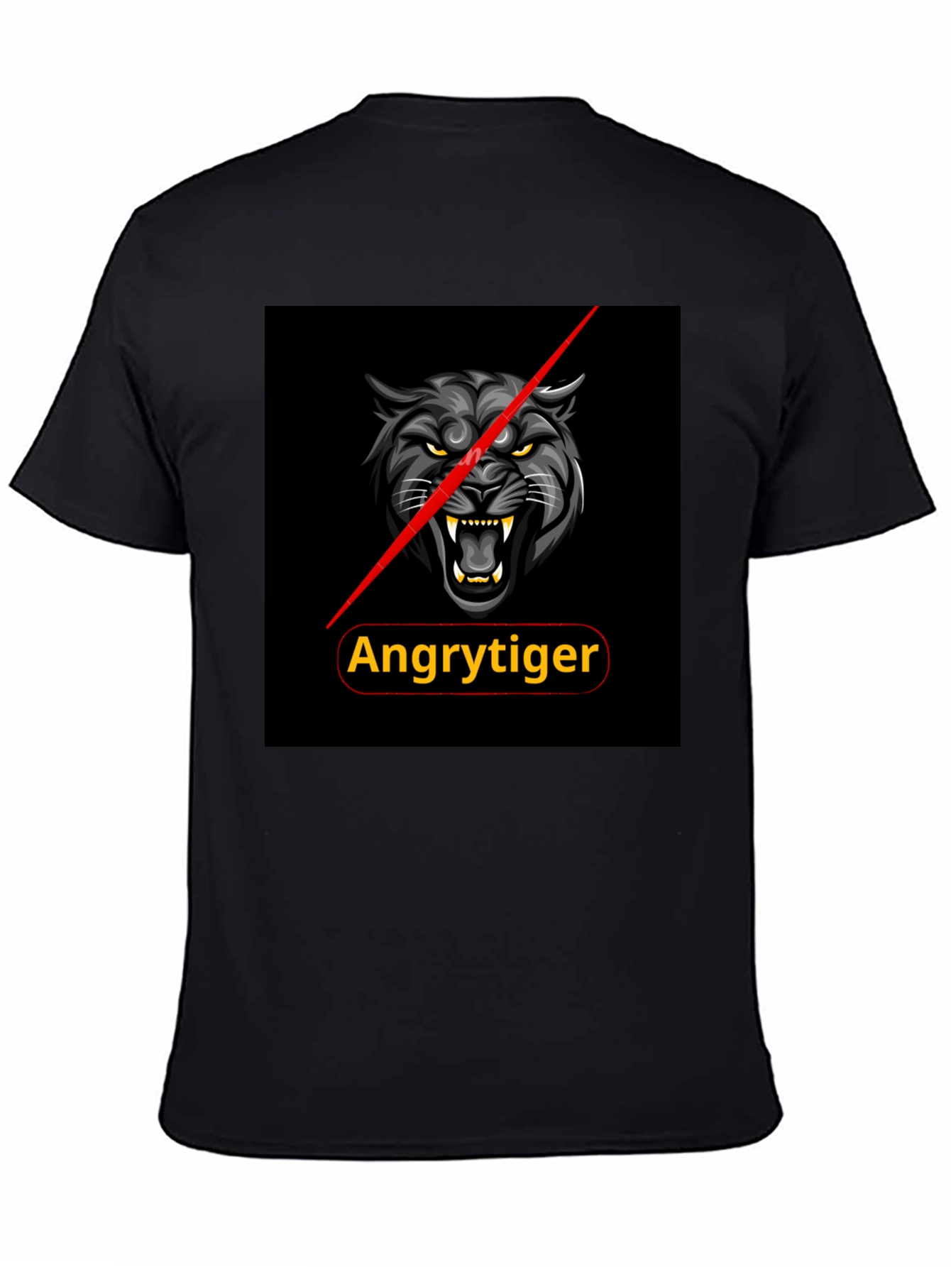 Angry Tiger Graphic Tee - Black Cotton T-Shirt