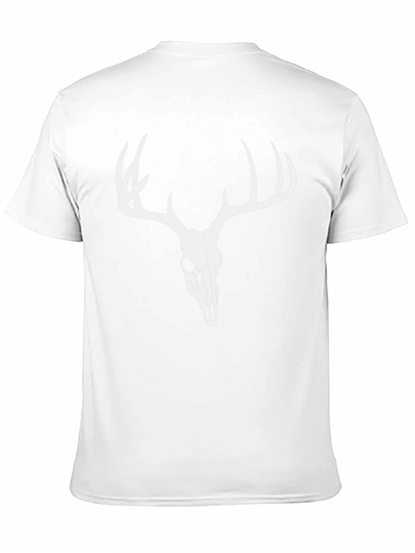 Mens Black Deer Skull Graphic T-Shirt
