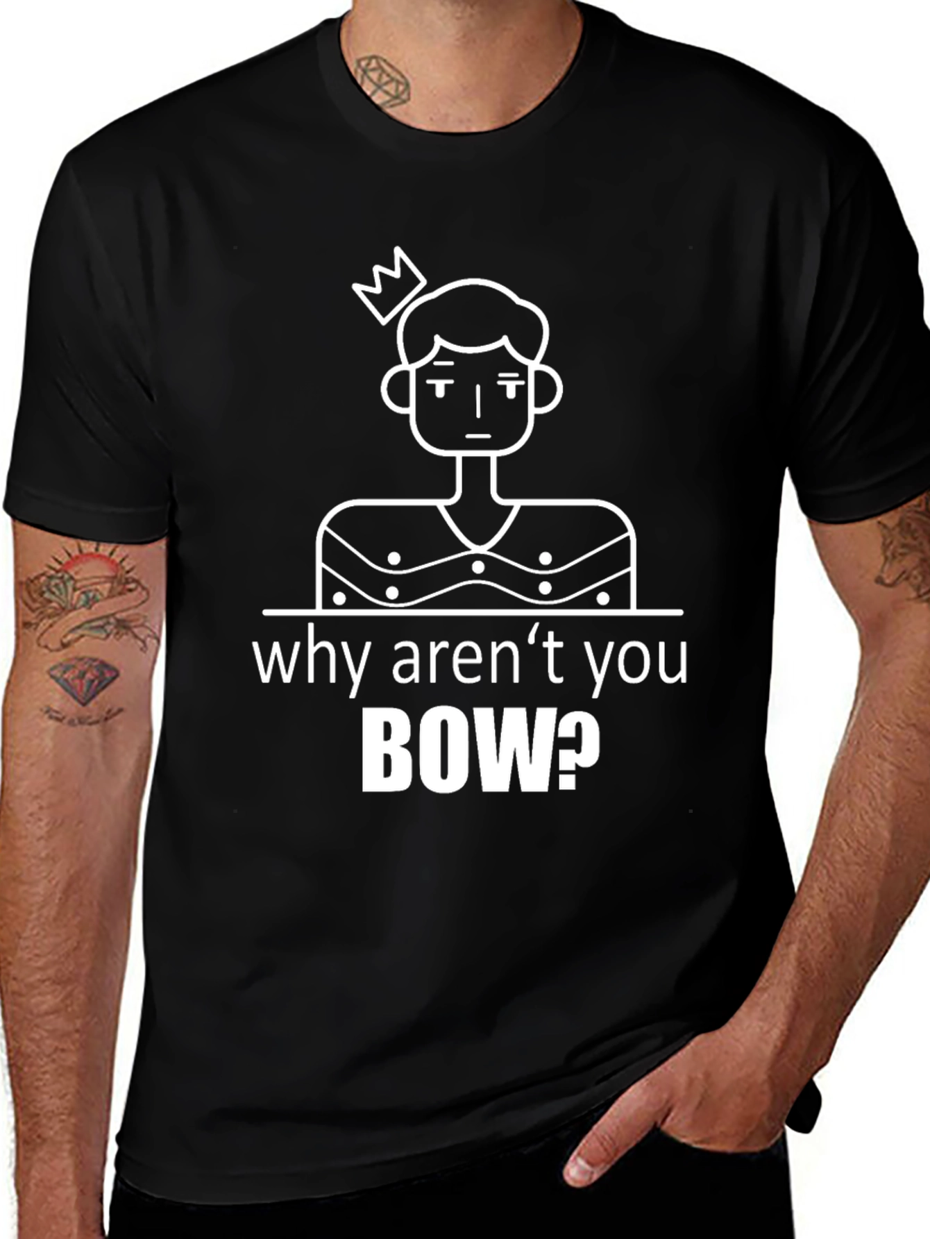 Why Arent You Bow T-Shirt - Black Graphic Tee