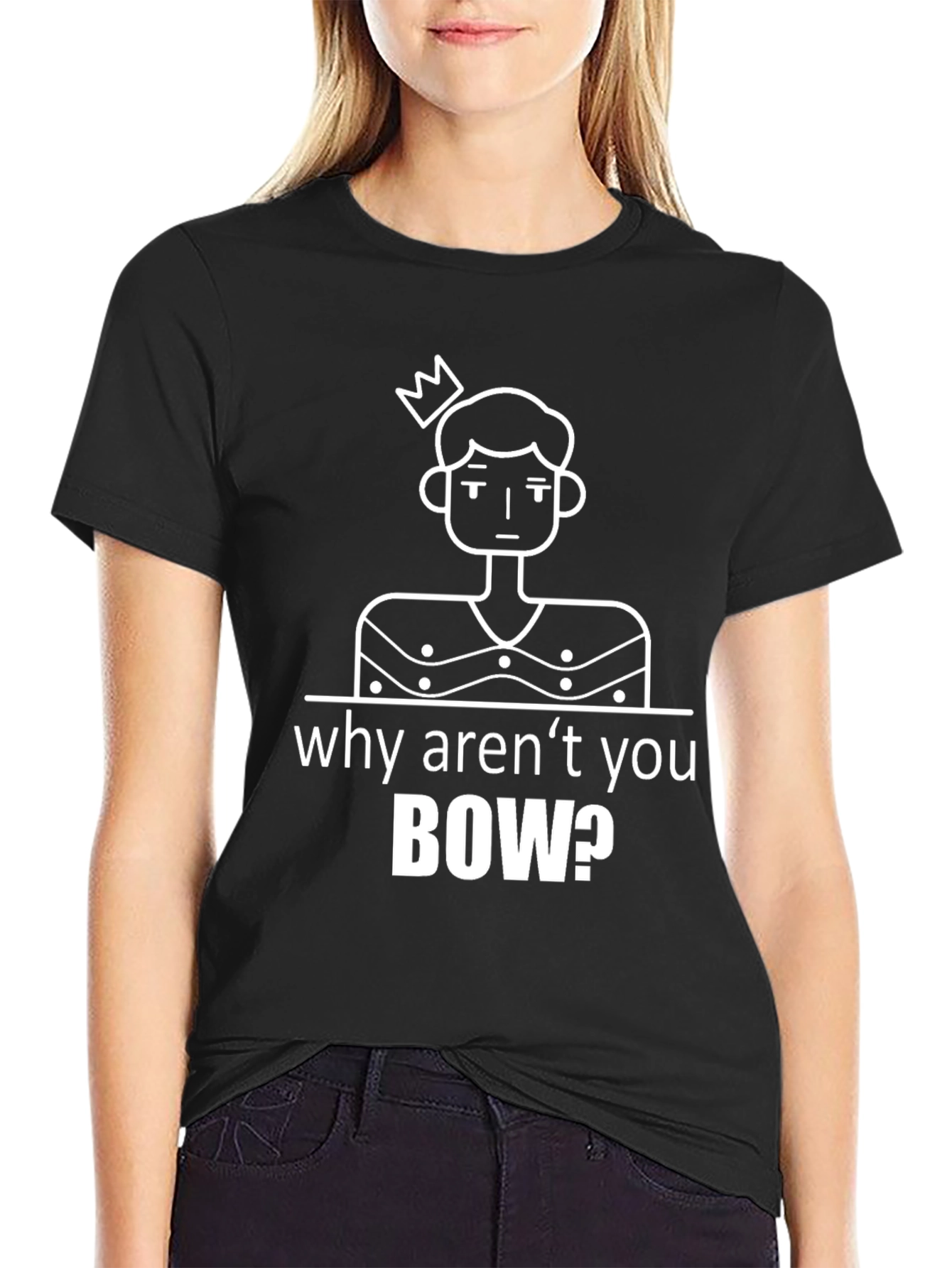 Why Arent You Bow T-Shirt - Black Graphic Tee
