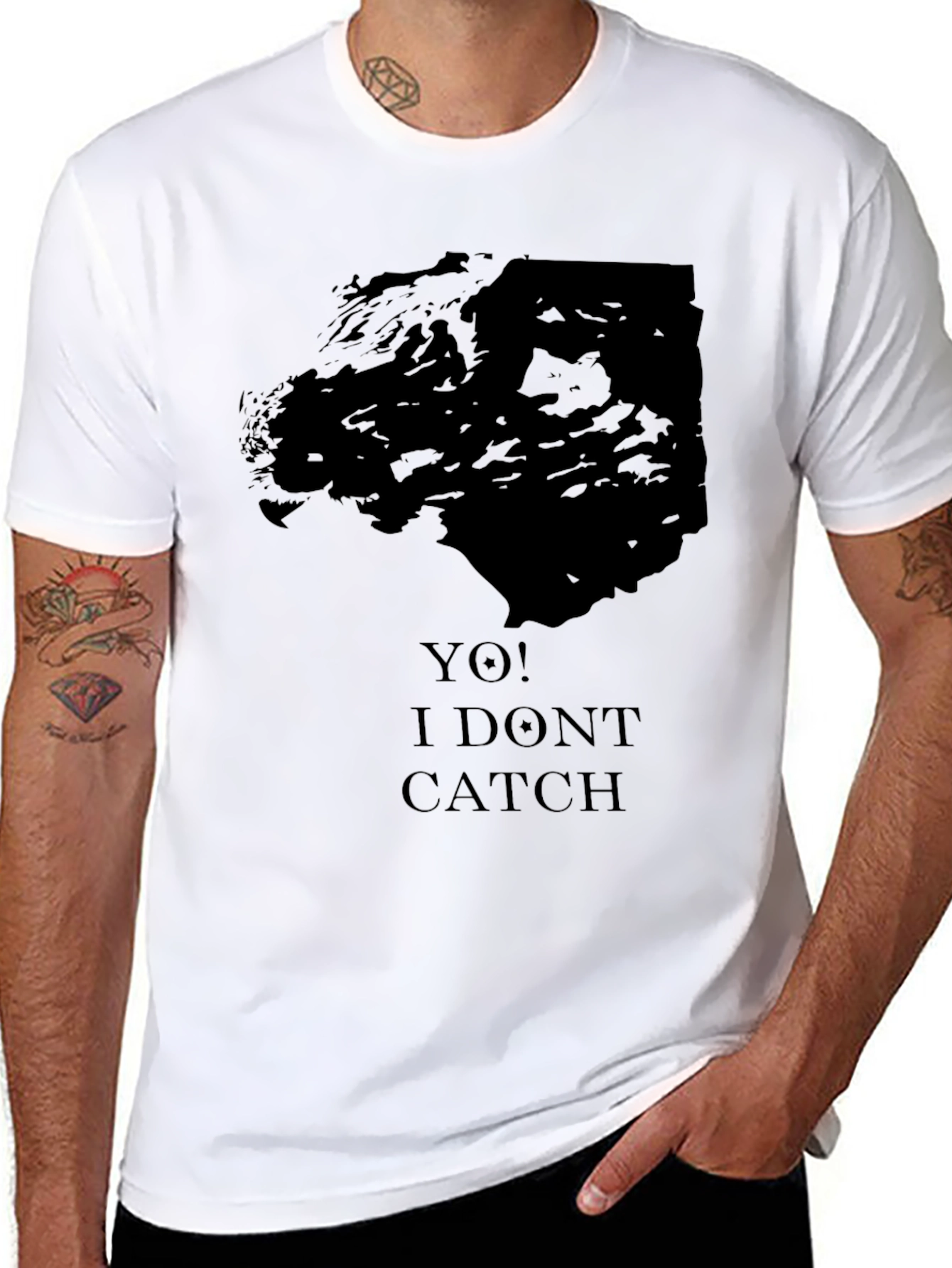 Yo! I Dont Catch Black Graphic Tee