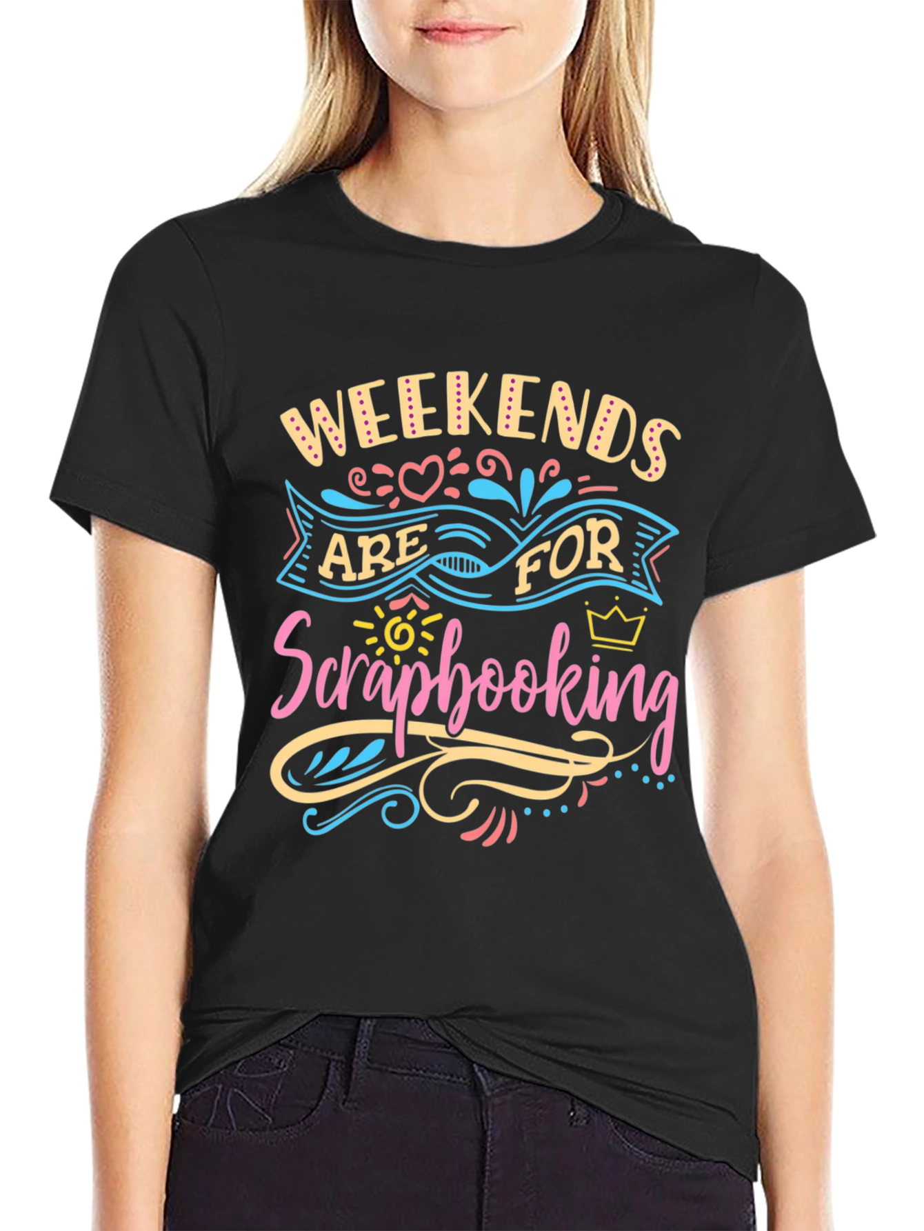 Weekends are for Scrapbooking Black Tee