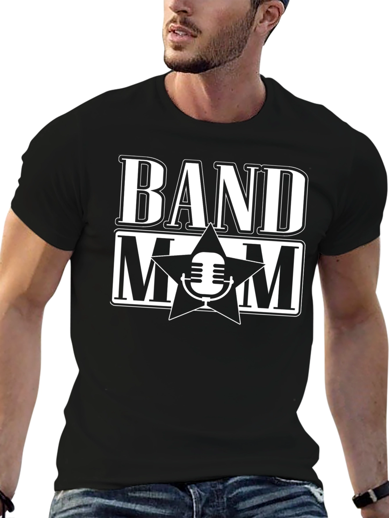 Band Mom T-Shirt - Star Microphone Design