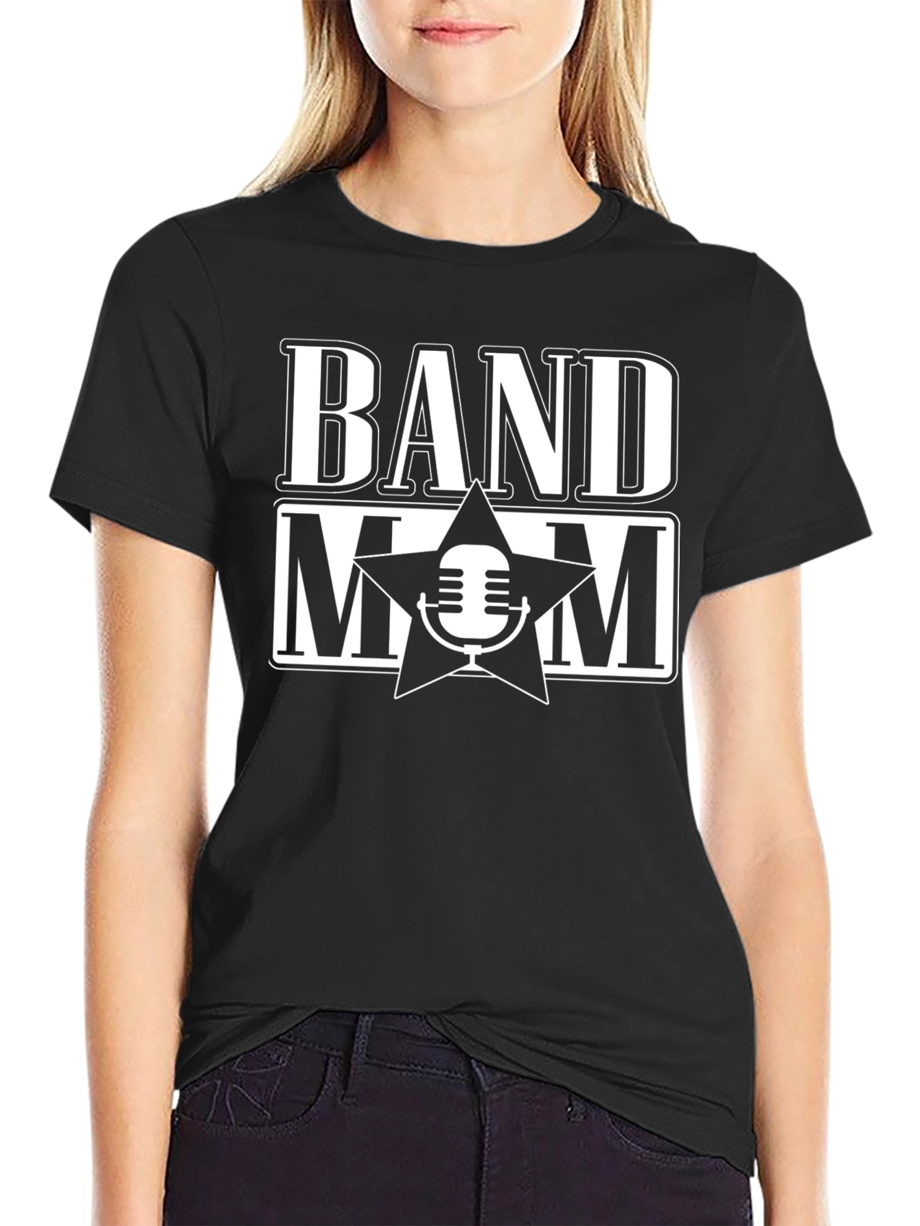 Band Mom T-Shirt - Star Microphone Design
