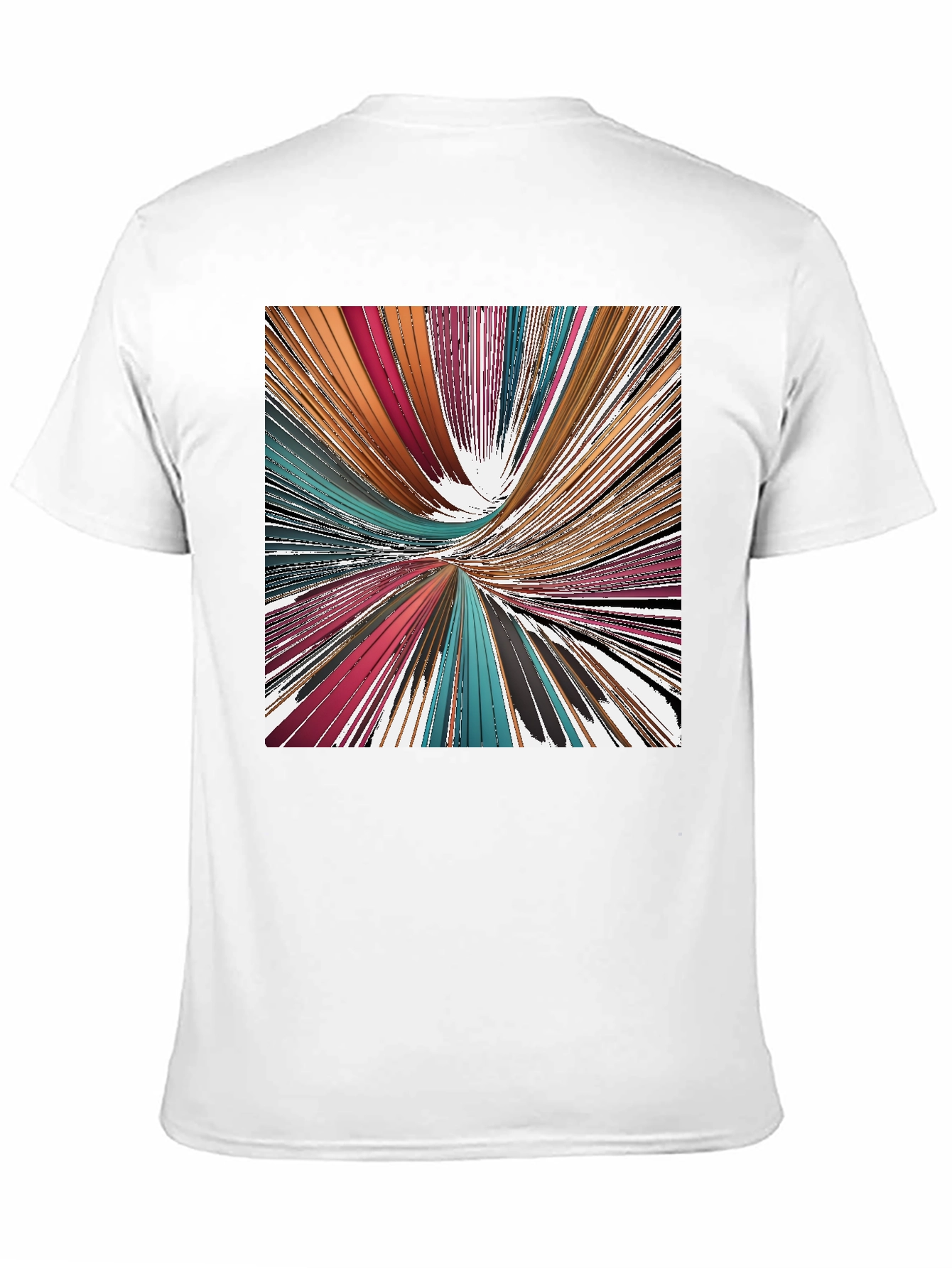 Abstract Line Art Print Black T-Shirt