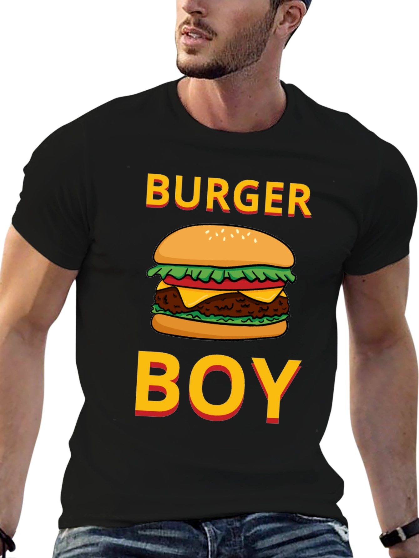 Burger Boy Graphic Tee - Foodie Humor T-Shirt