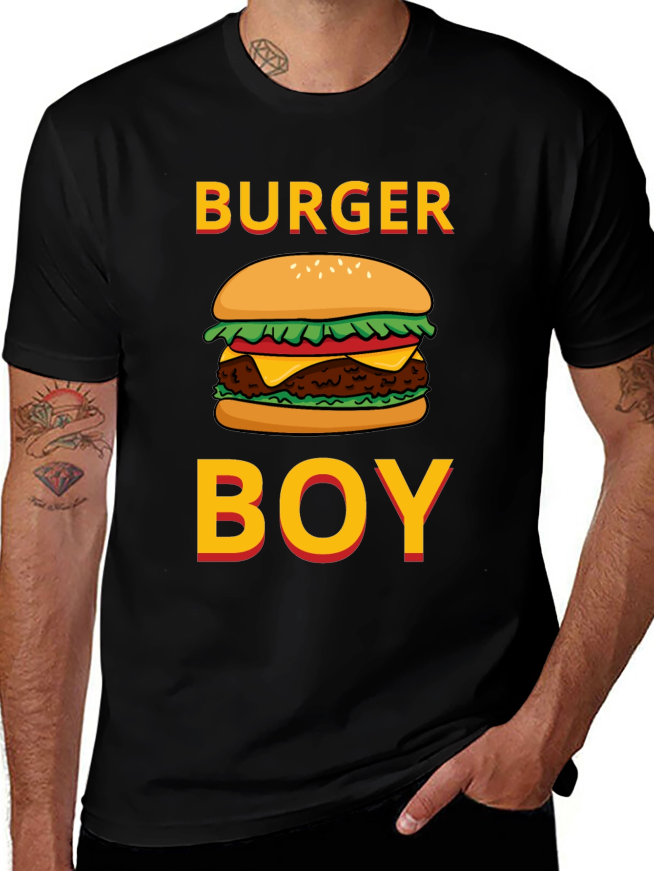 Burger Boy Graphic Tee - Foodie Humor T-Shirt