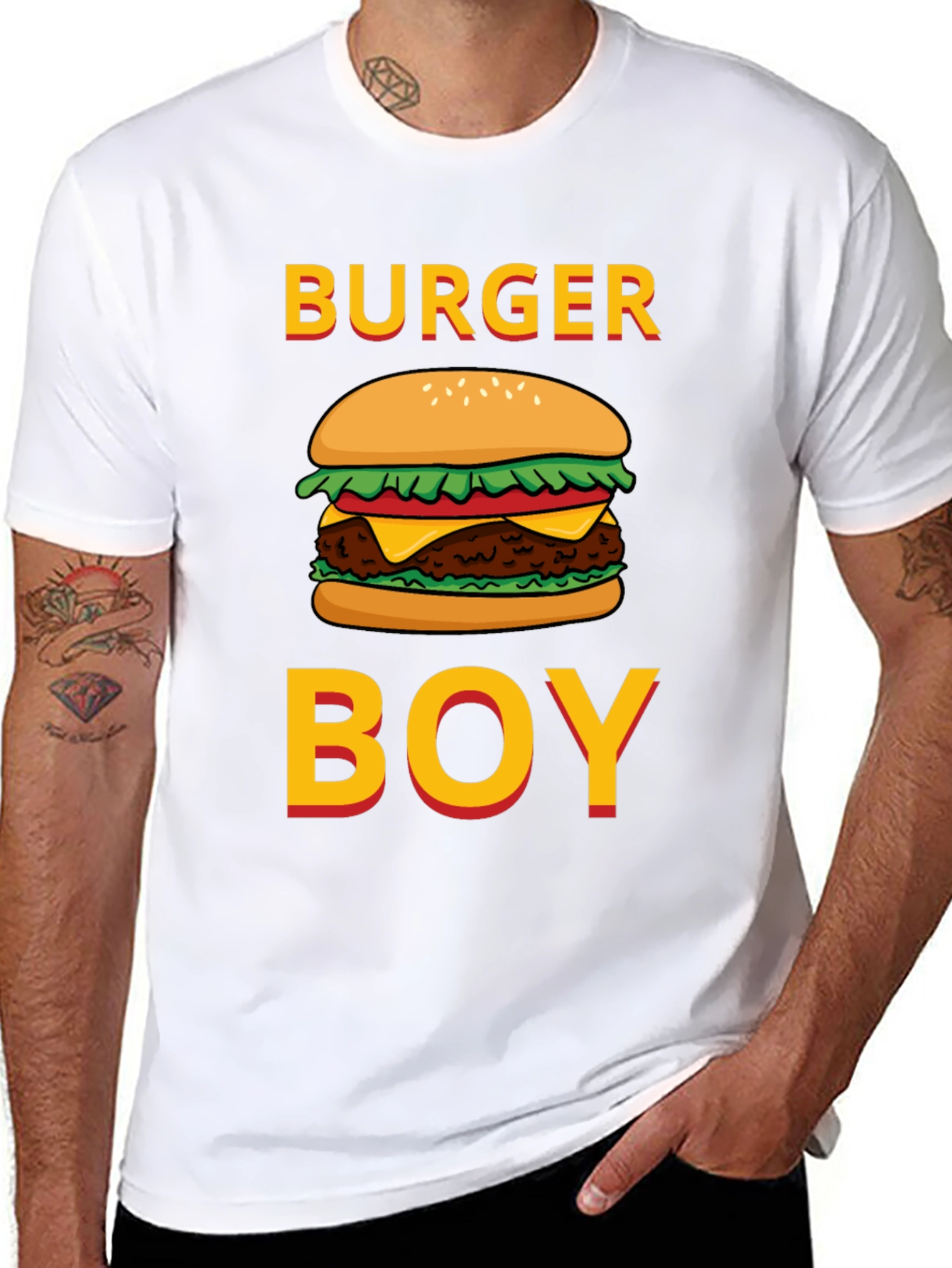 Burger Boy Graphic Tee - Foodie Humor T-Shirt
