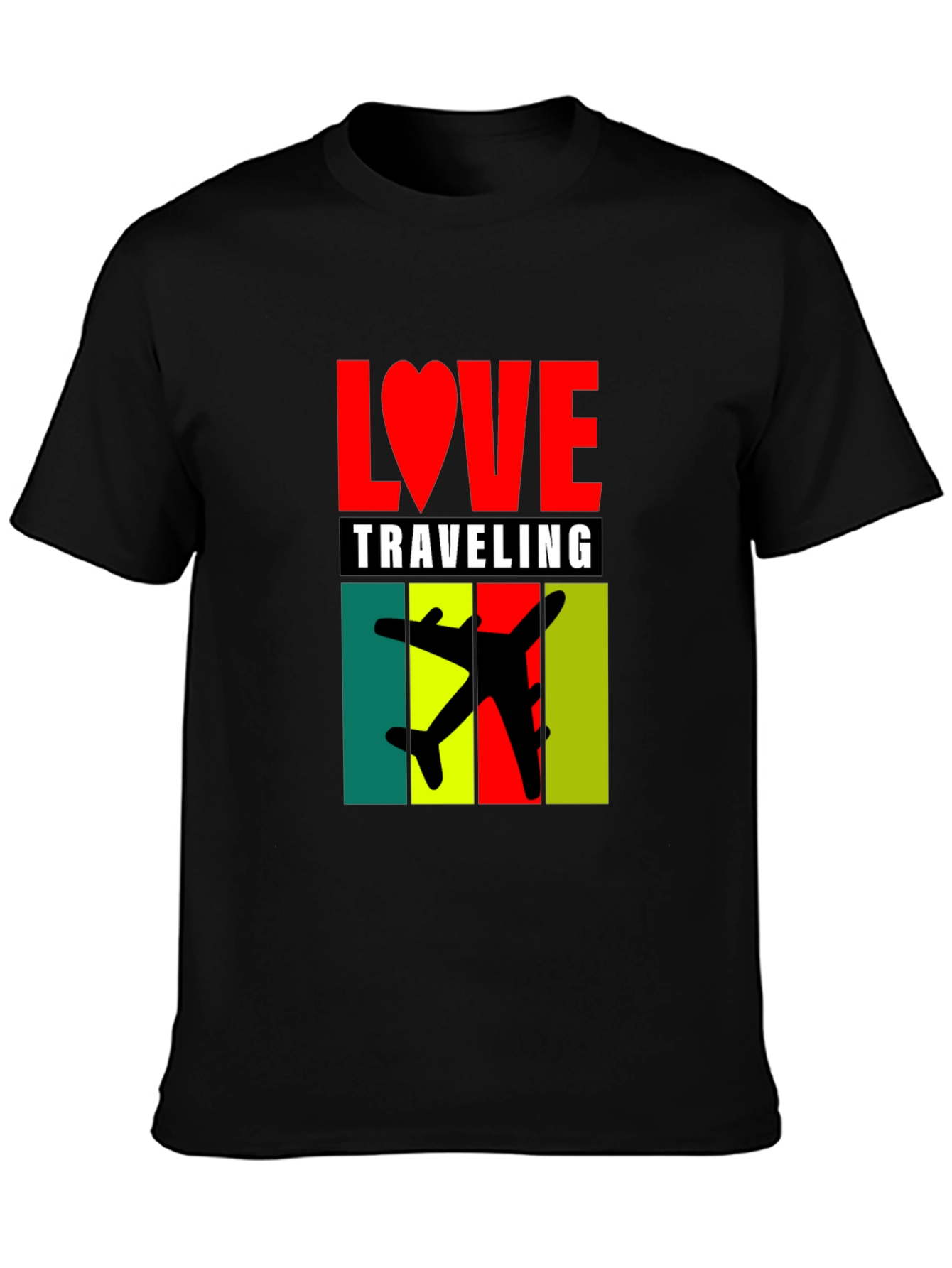 Love Traveling Graphic Tee - Black Unisex T-Shirt