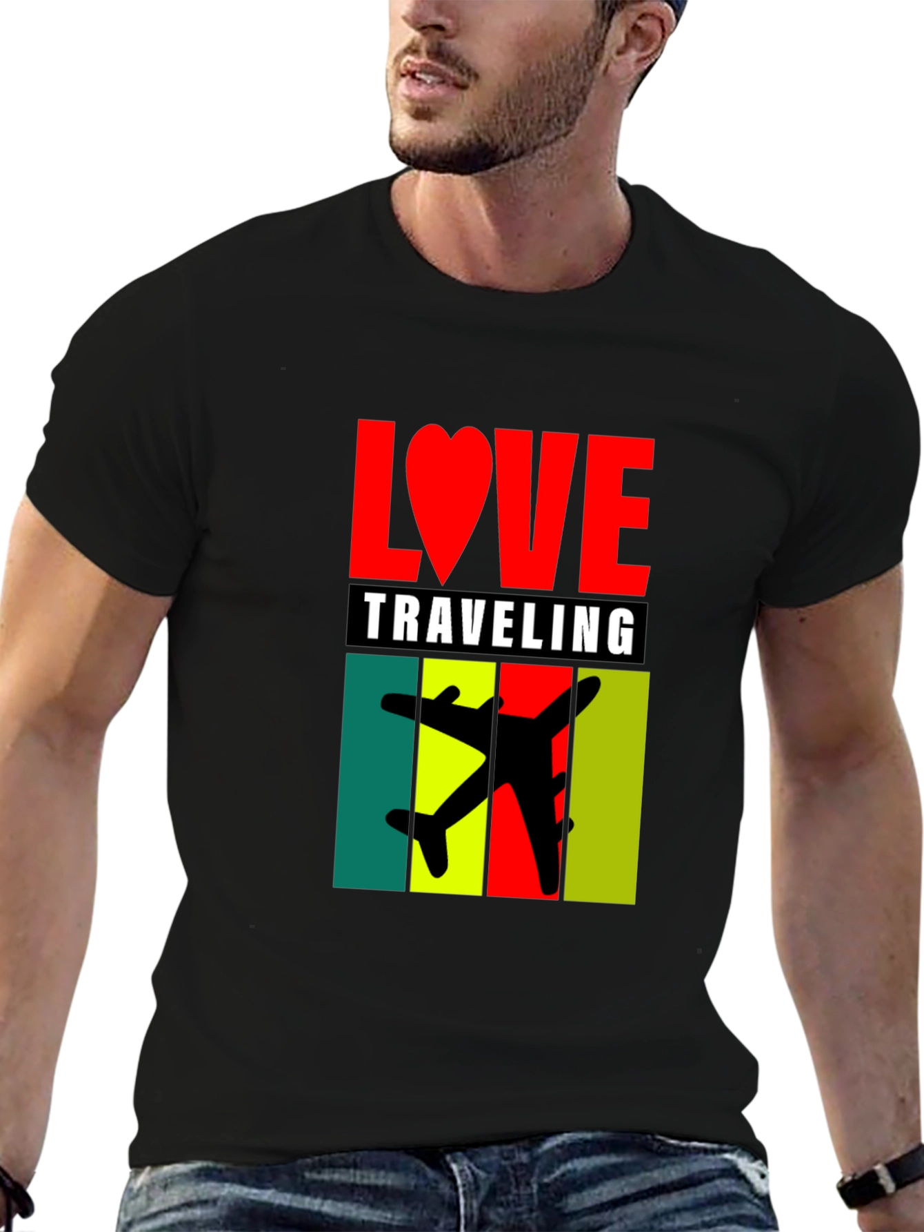 Love Traveling Graphic Tee - Black Unisex T-Shirt